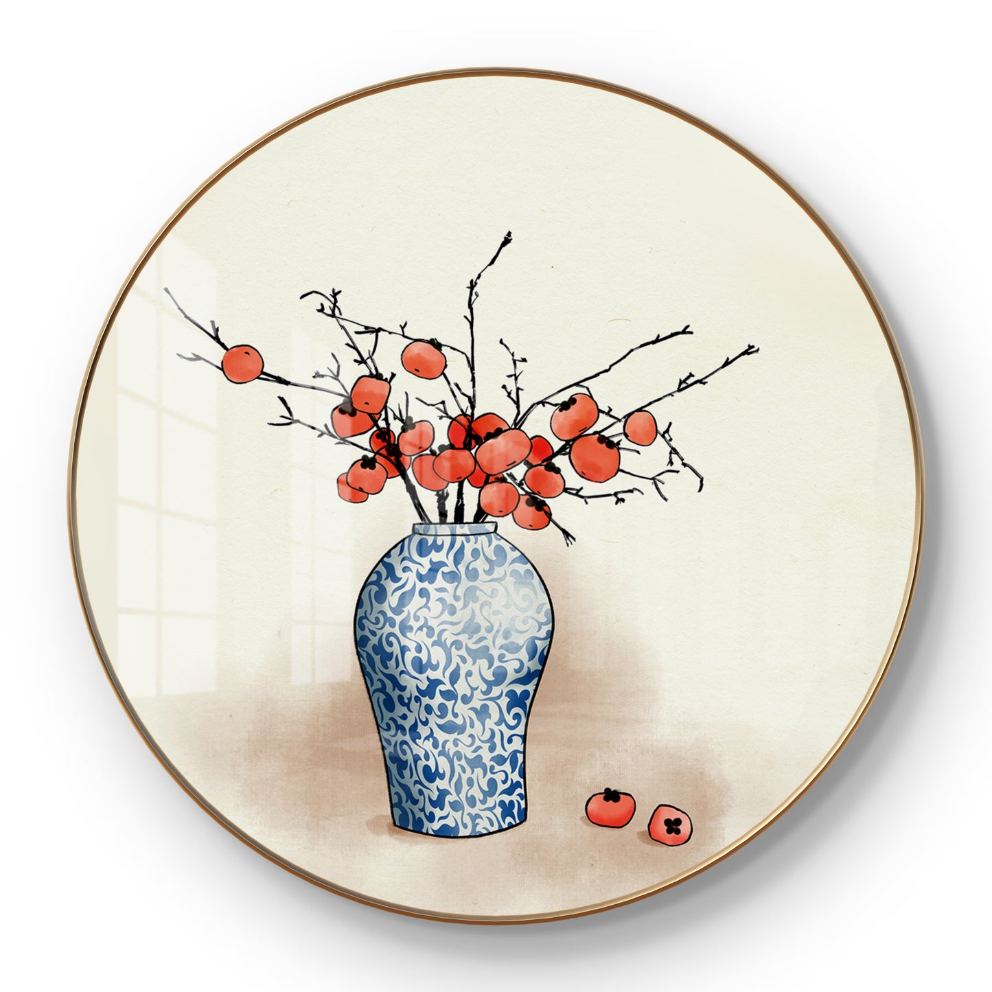 Round flower pot crystal resin art work