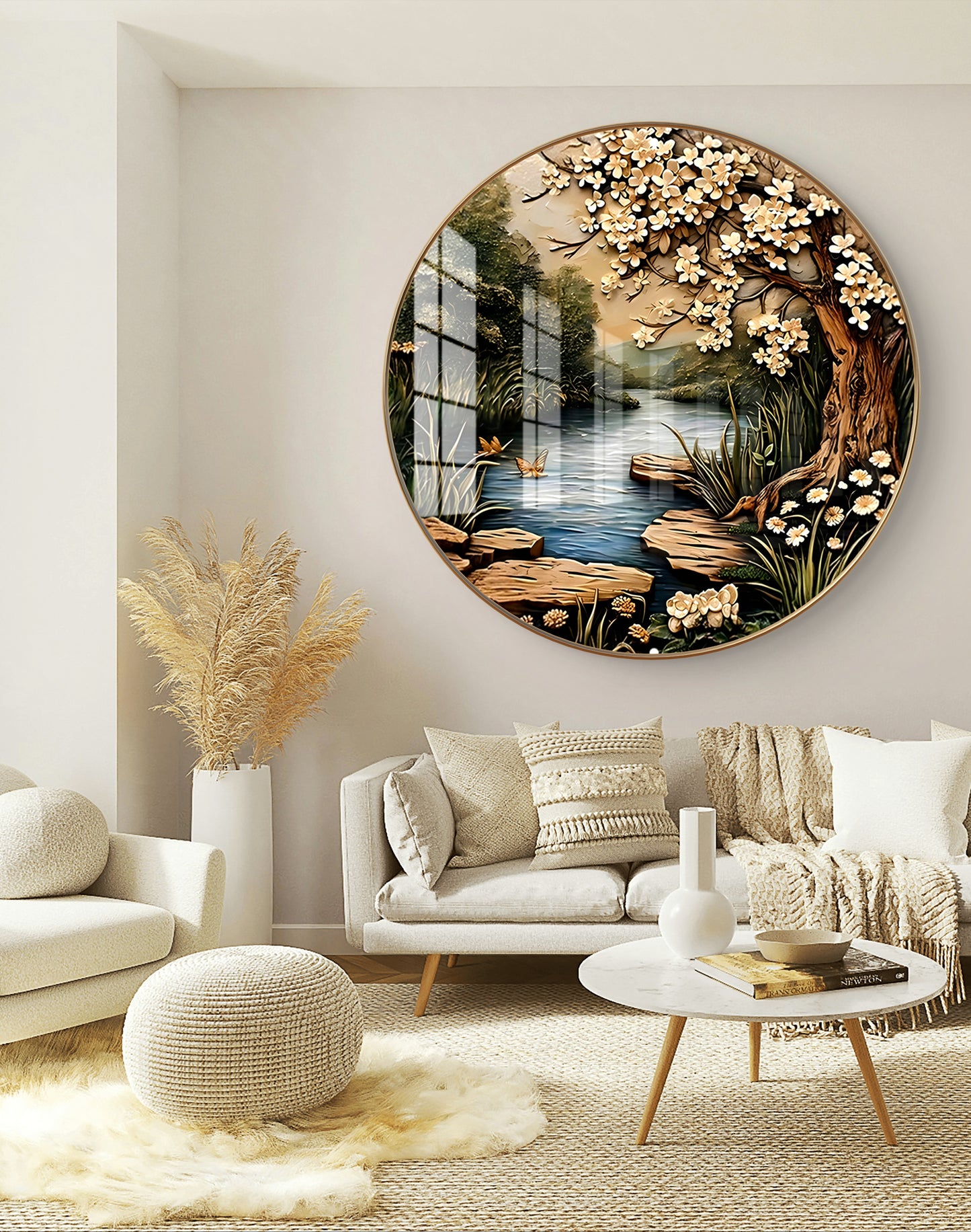 Round river nature landscape cystal resin art work