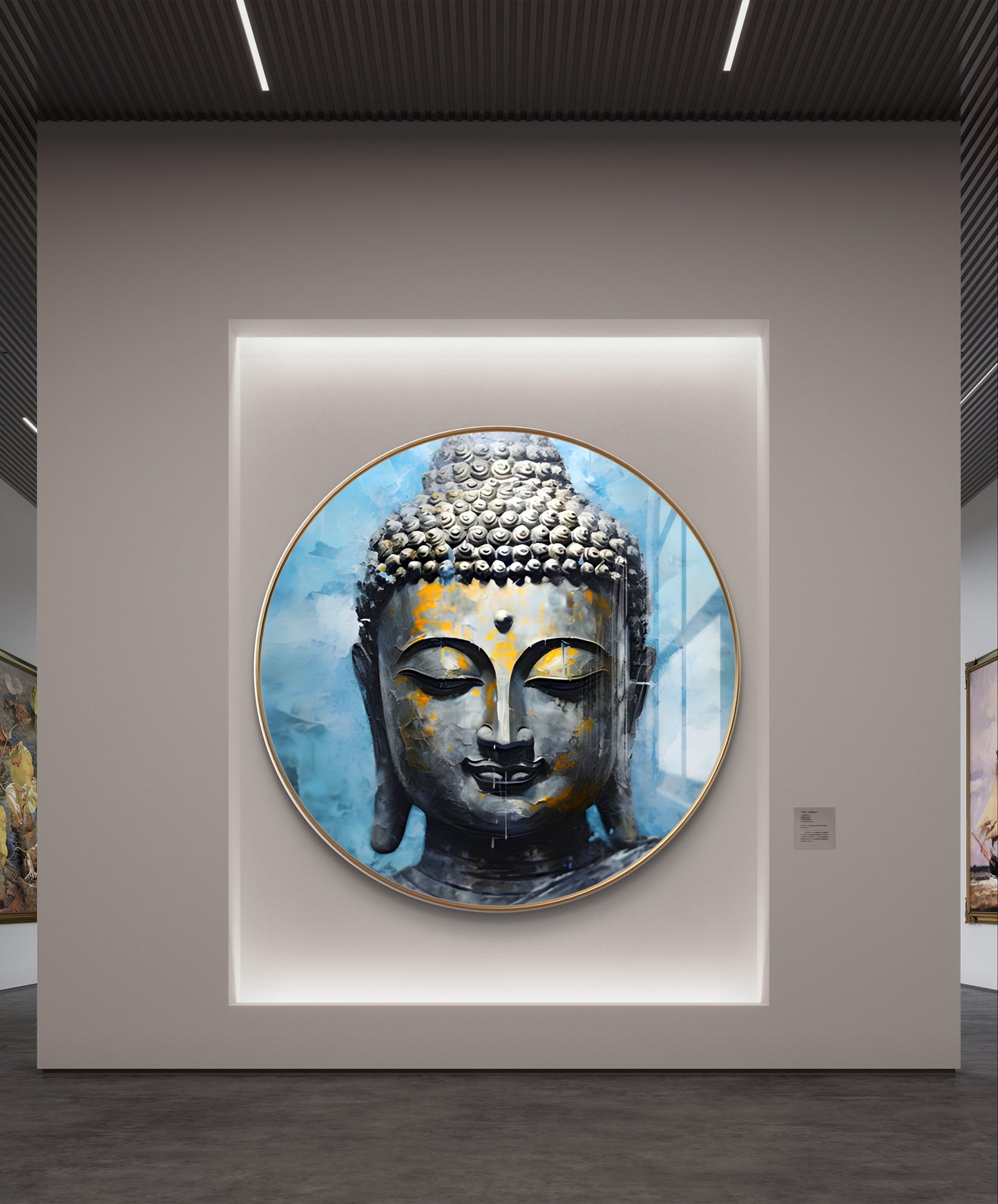 Round epoxy resin Buddha painting