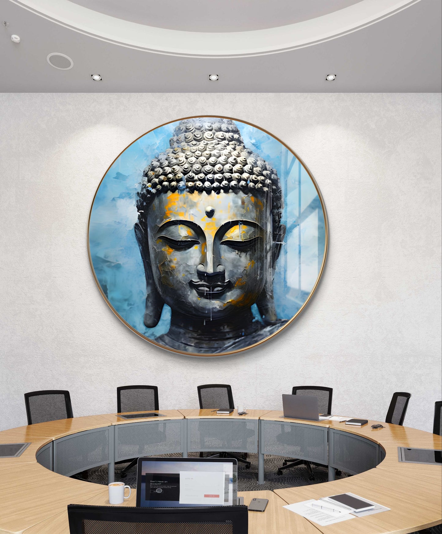 Round epoxy resin Buddha painting