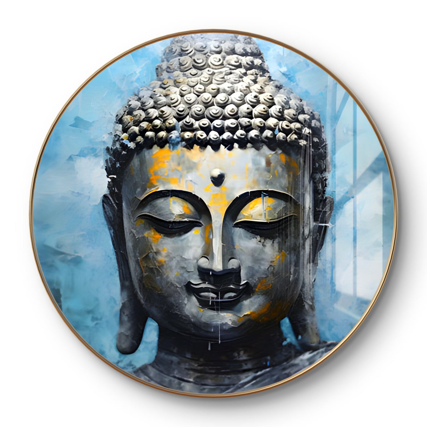 Round epoxy resin Buddha painting
