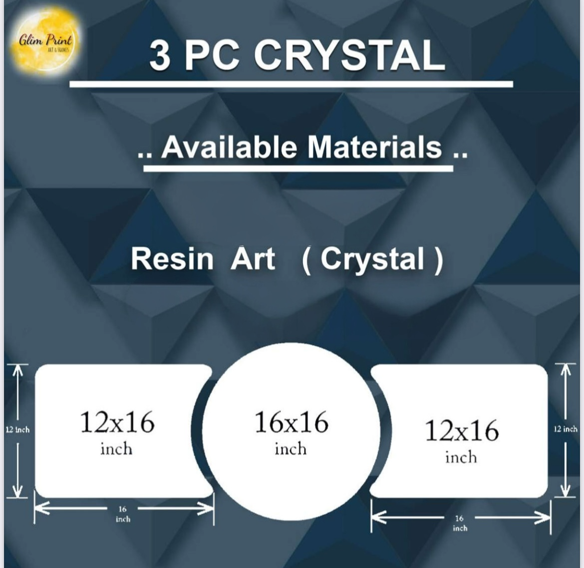 Buy Crystal Glass Framed Wall Paintings Golden Deer Framed - set of 3