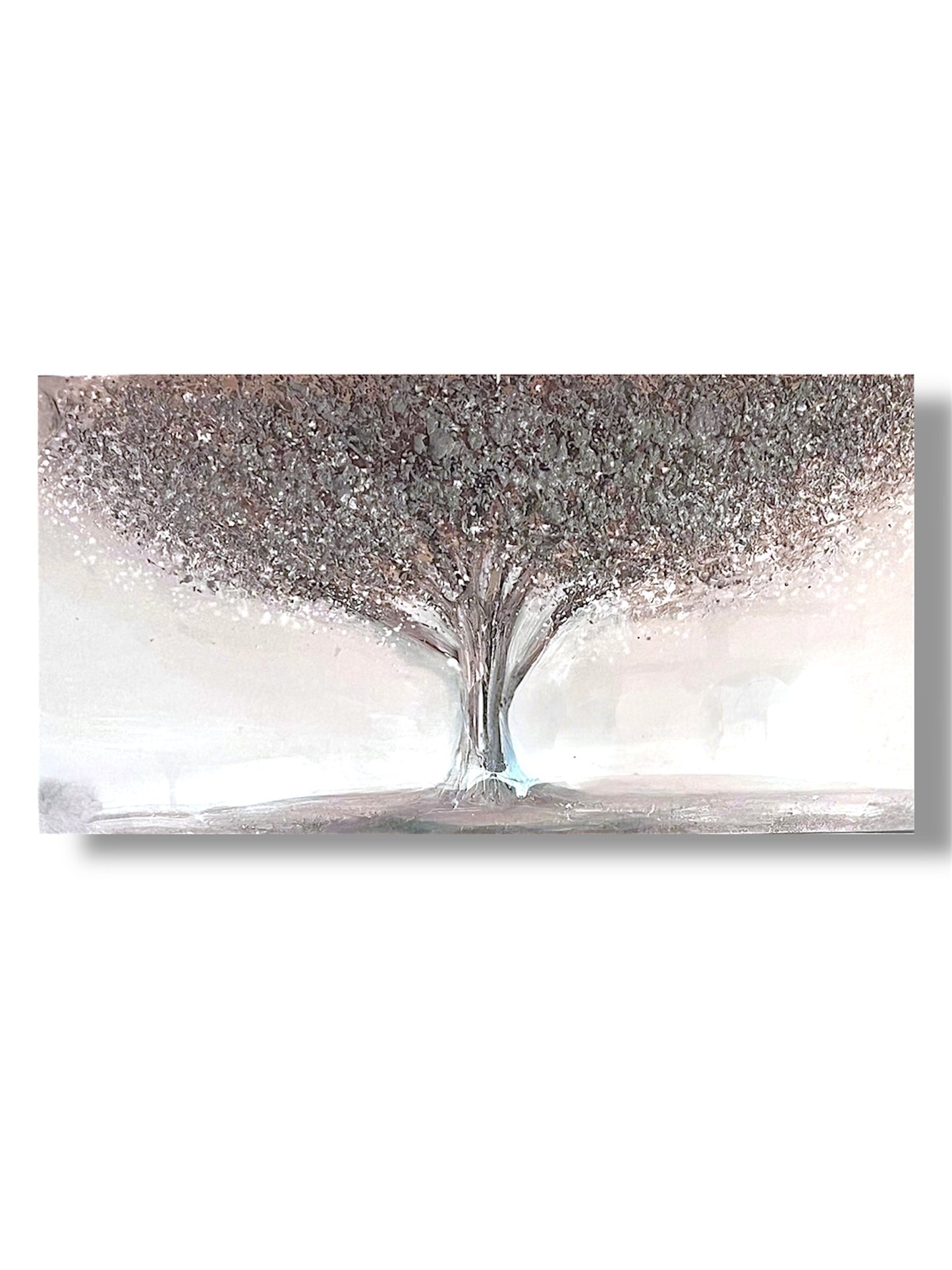 Handmade canvas painting - ''Silver Solitude''