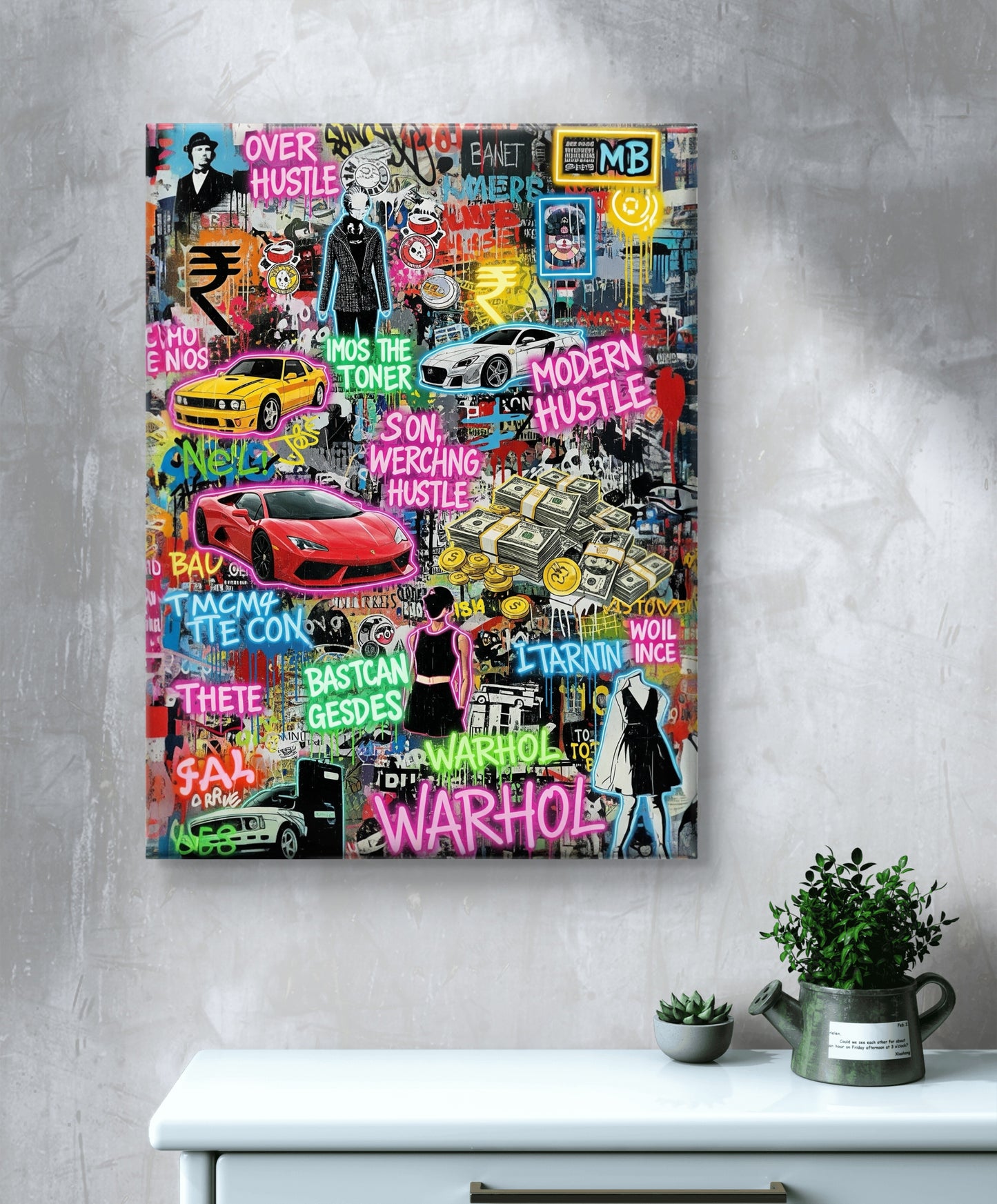 CARS AND HUSTLE URBAN HUSTLE POP - CANVAS PAINTING