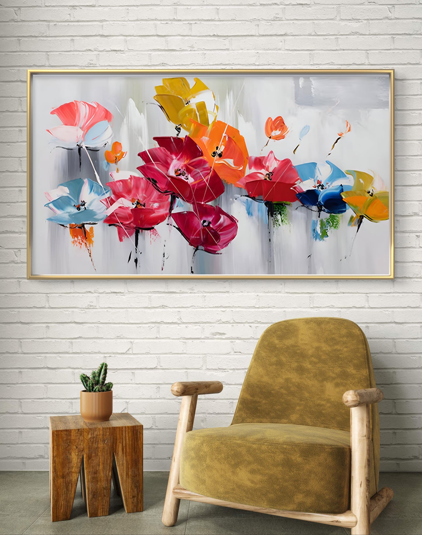 ABSTRACT FLORAL ART PAINTING