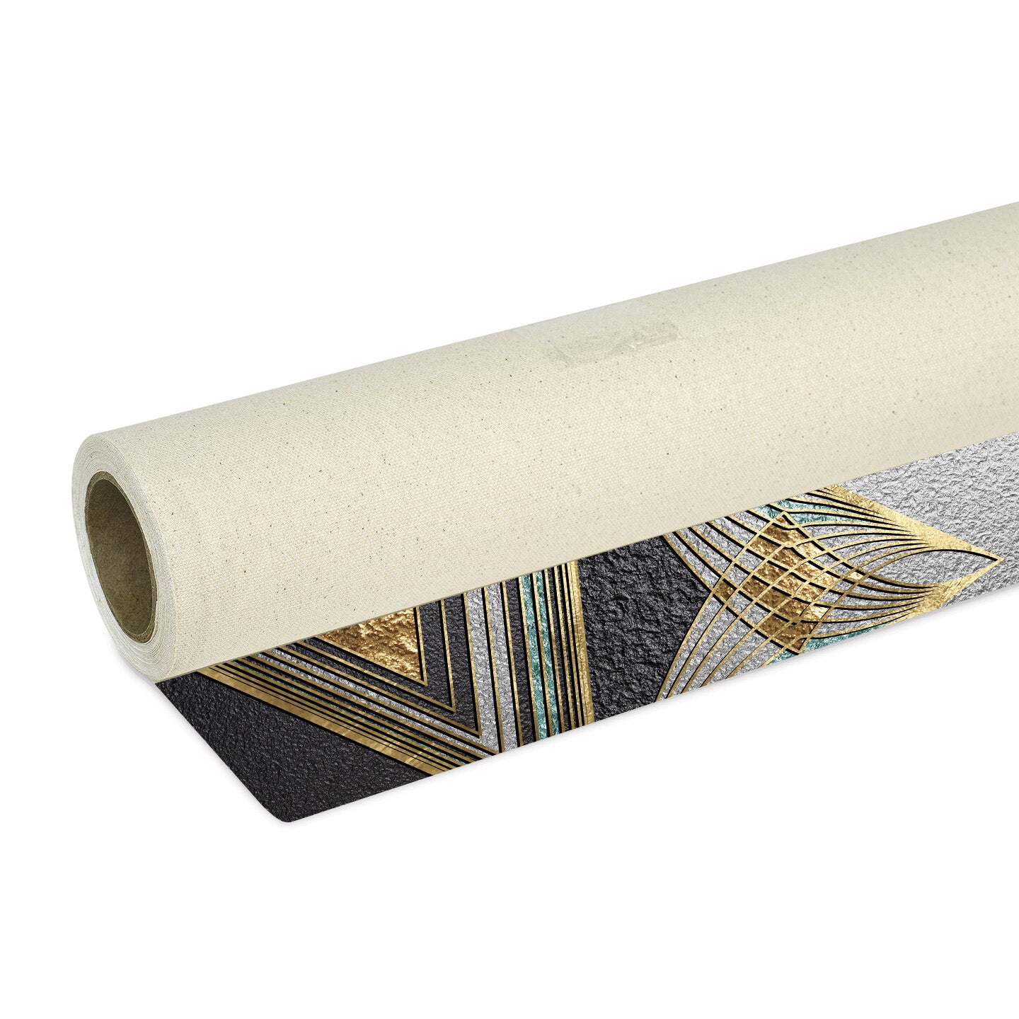 CANVAS GOLDEN PYRAMID ABSTRACT IN GREY TEXTURED BACKGROUND CANVAS PRINTS