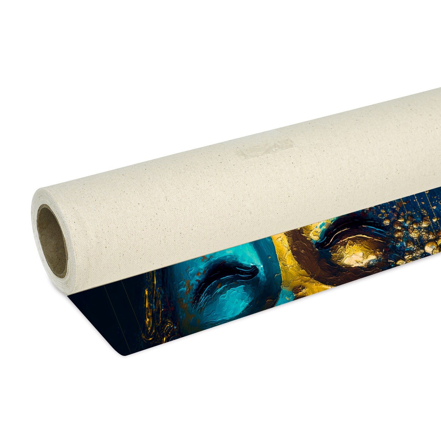BLUE AND GOLD BUDDHA FACE CANVAS PRINT