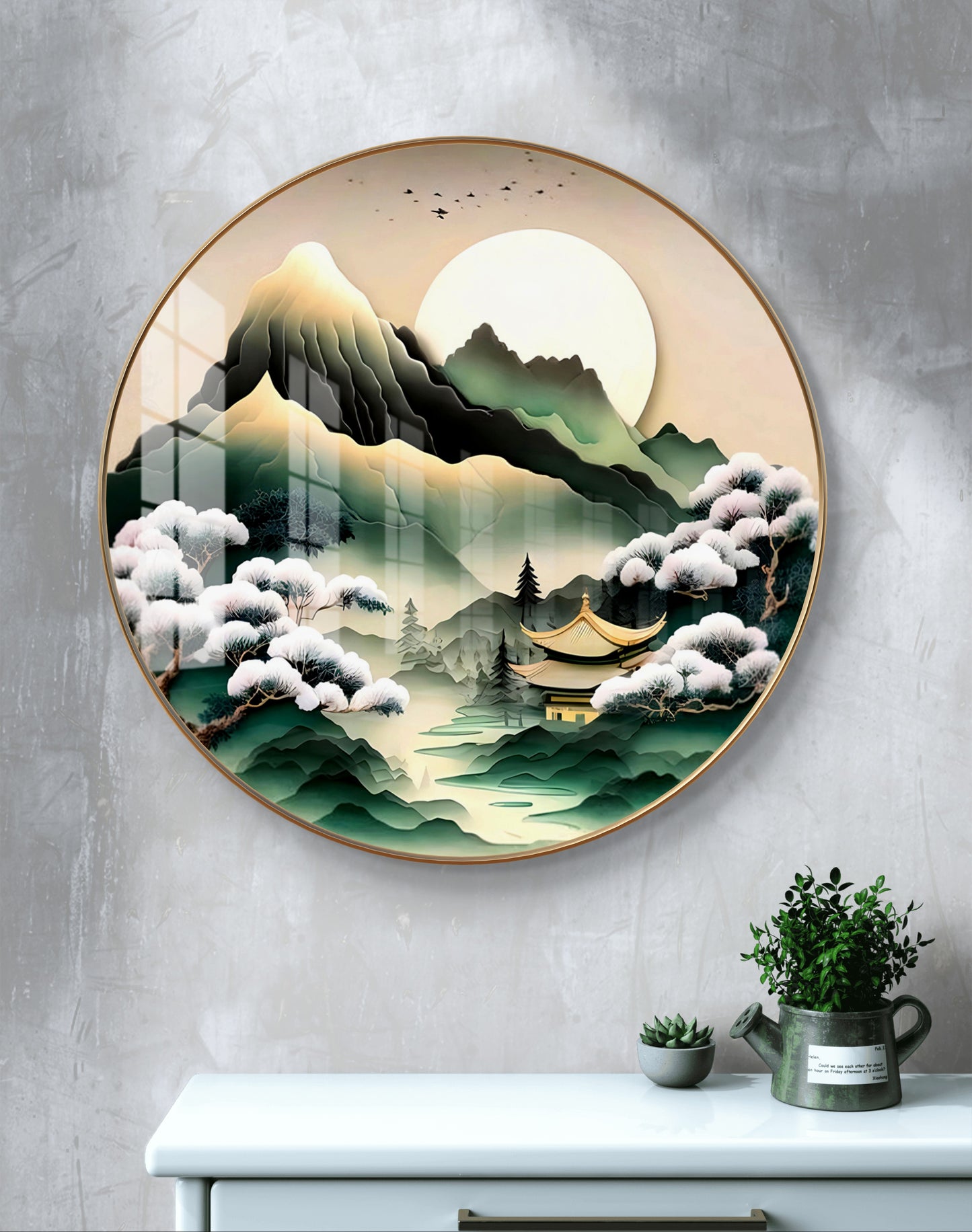 Round 3D nature crystal resin art
