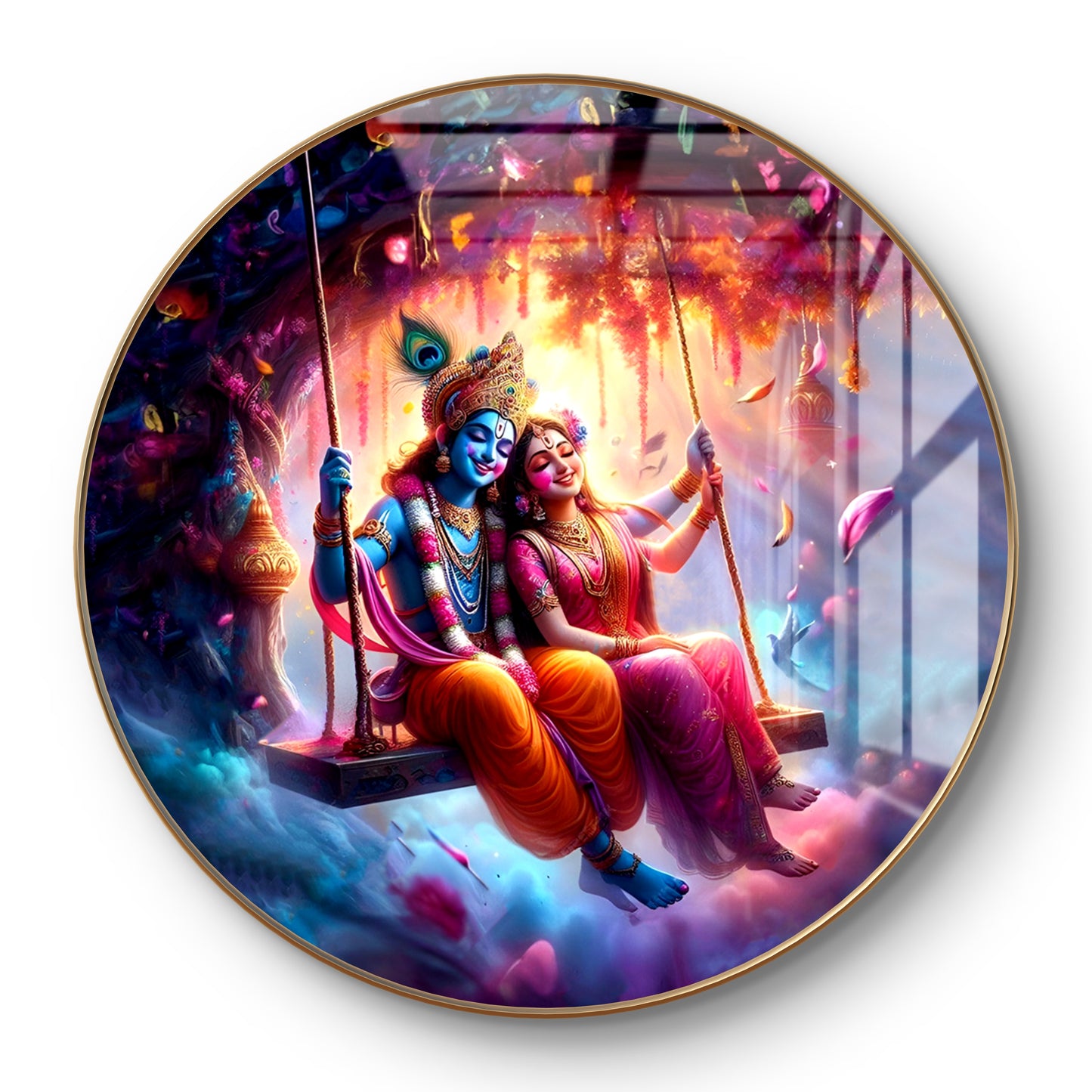 Round cute RK showering love crystal resin