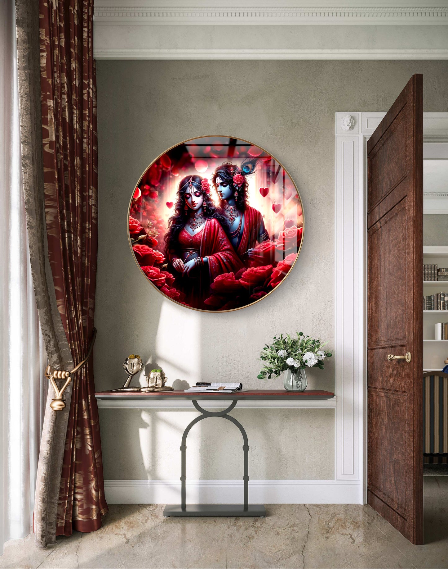 Round RK pink Florence crystal resin