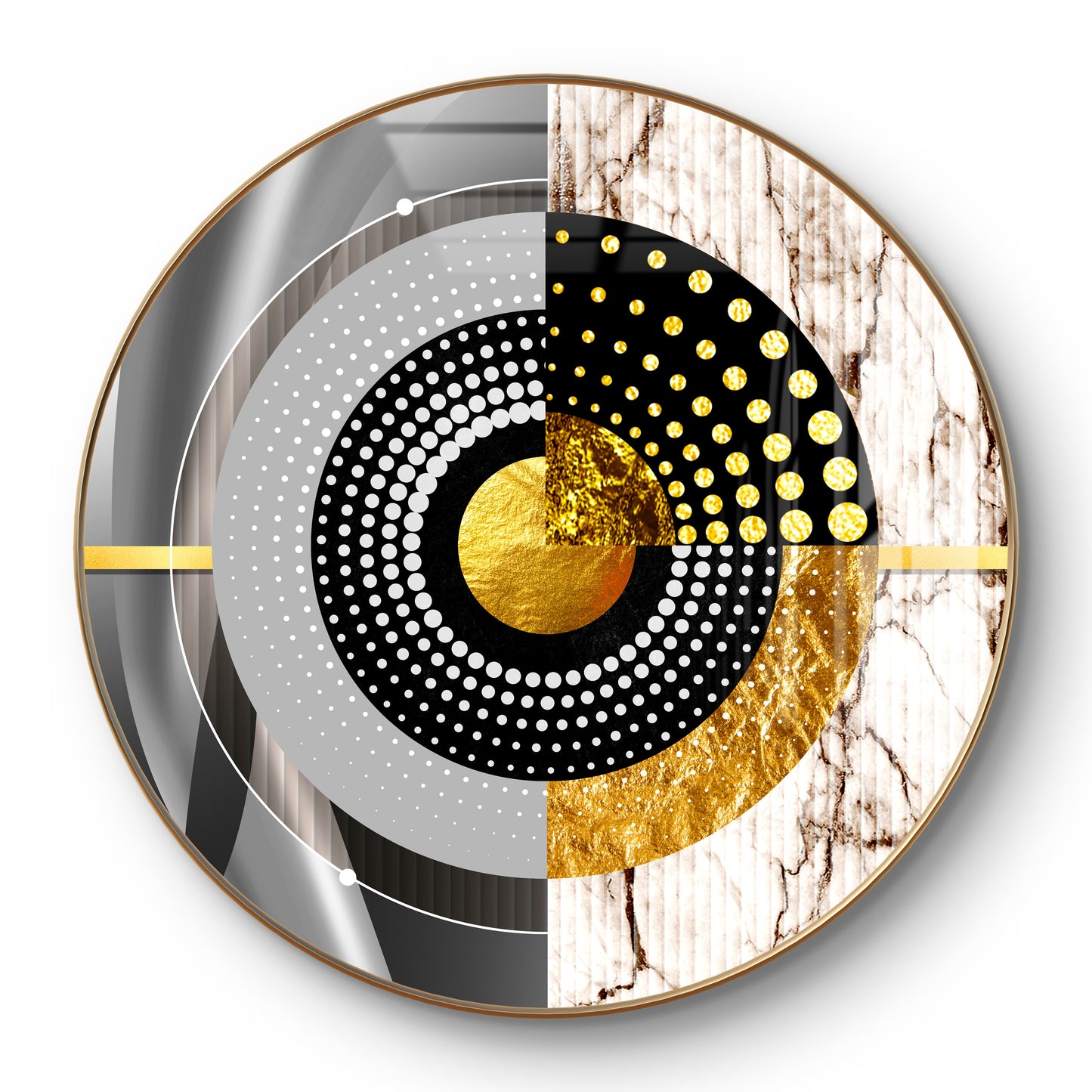 Round circle gold shape art crystal resin