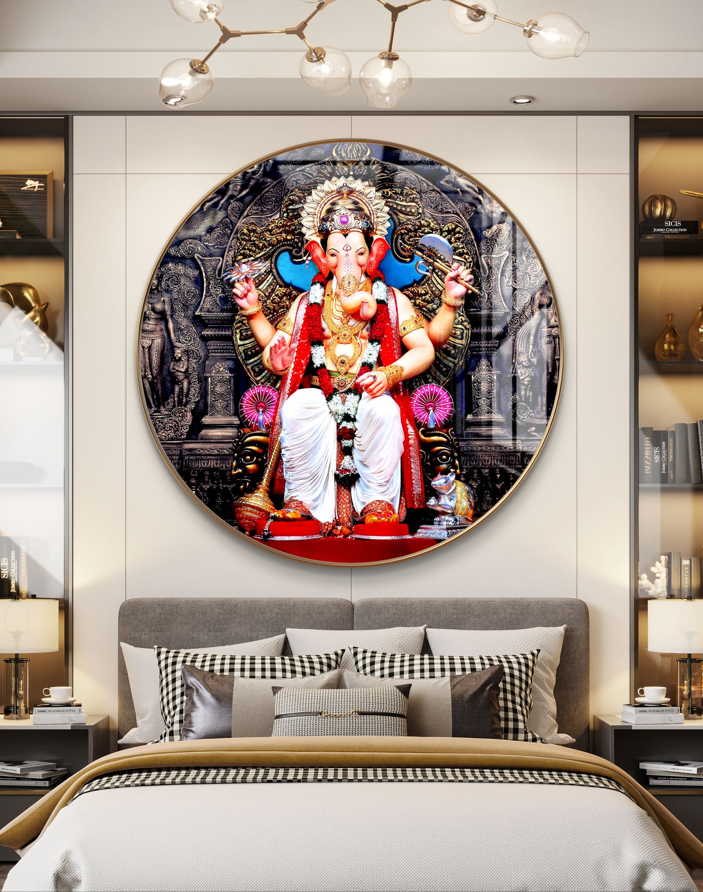 Round lalbaug cha raja Bombay ganpati crystal resin