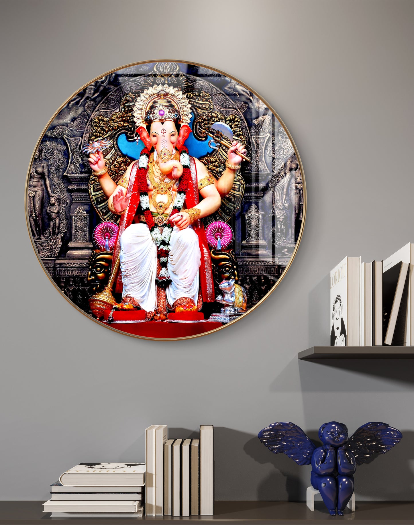 Round lalbaug cha raja Bombay ganpati crystal resin