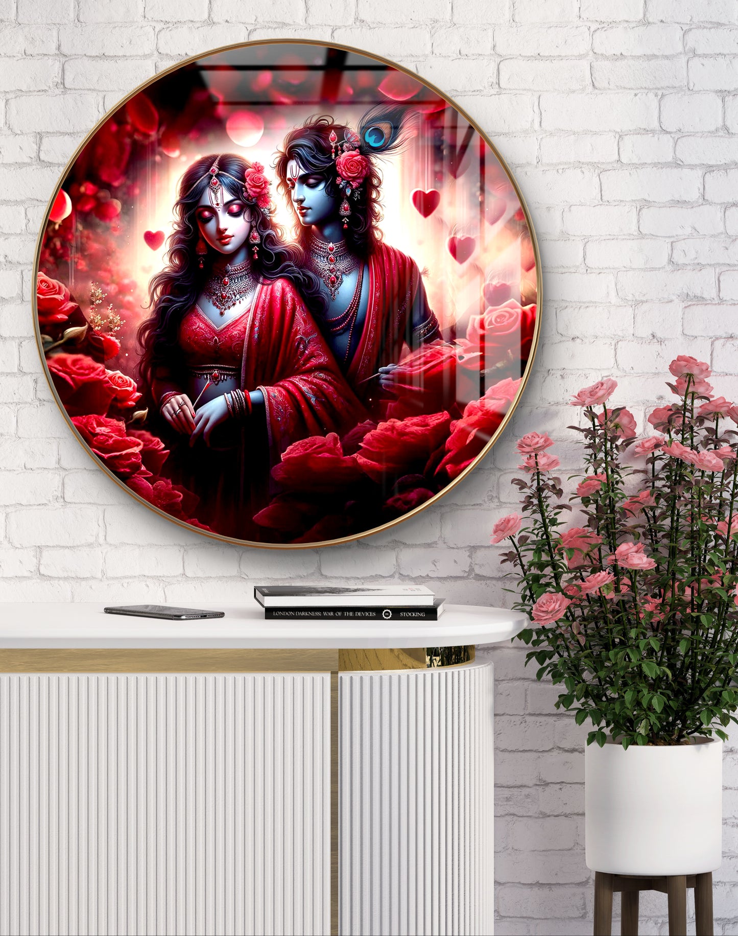 Round RK pink Florence crystal resin