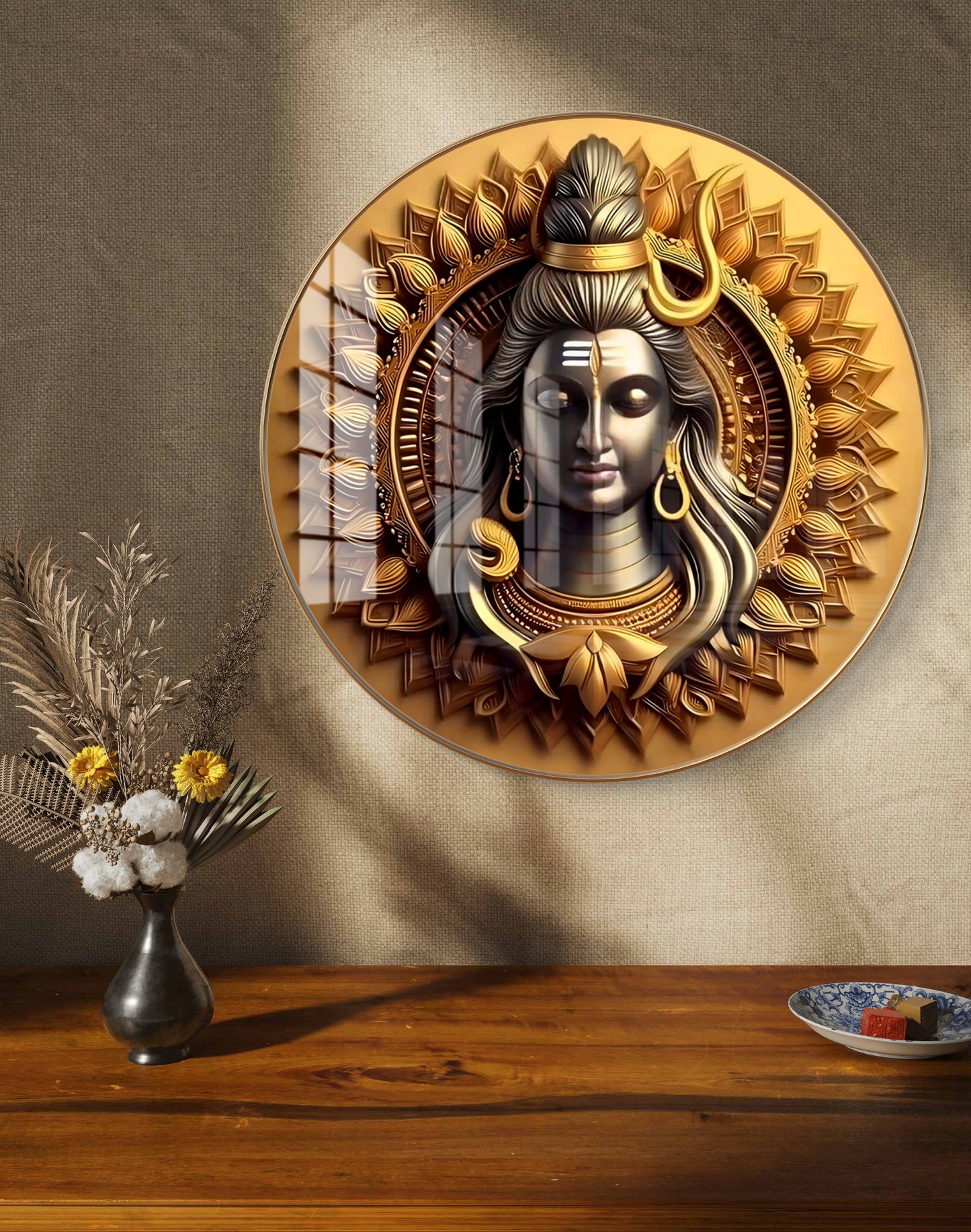 Round 3D shiva crystal resin at work