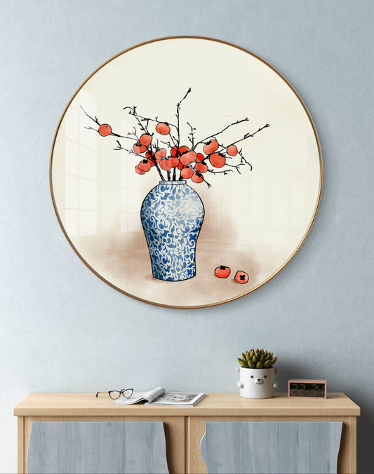 Round flower pot crystal resin art work