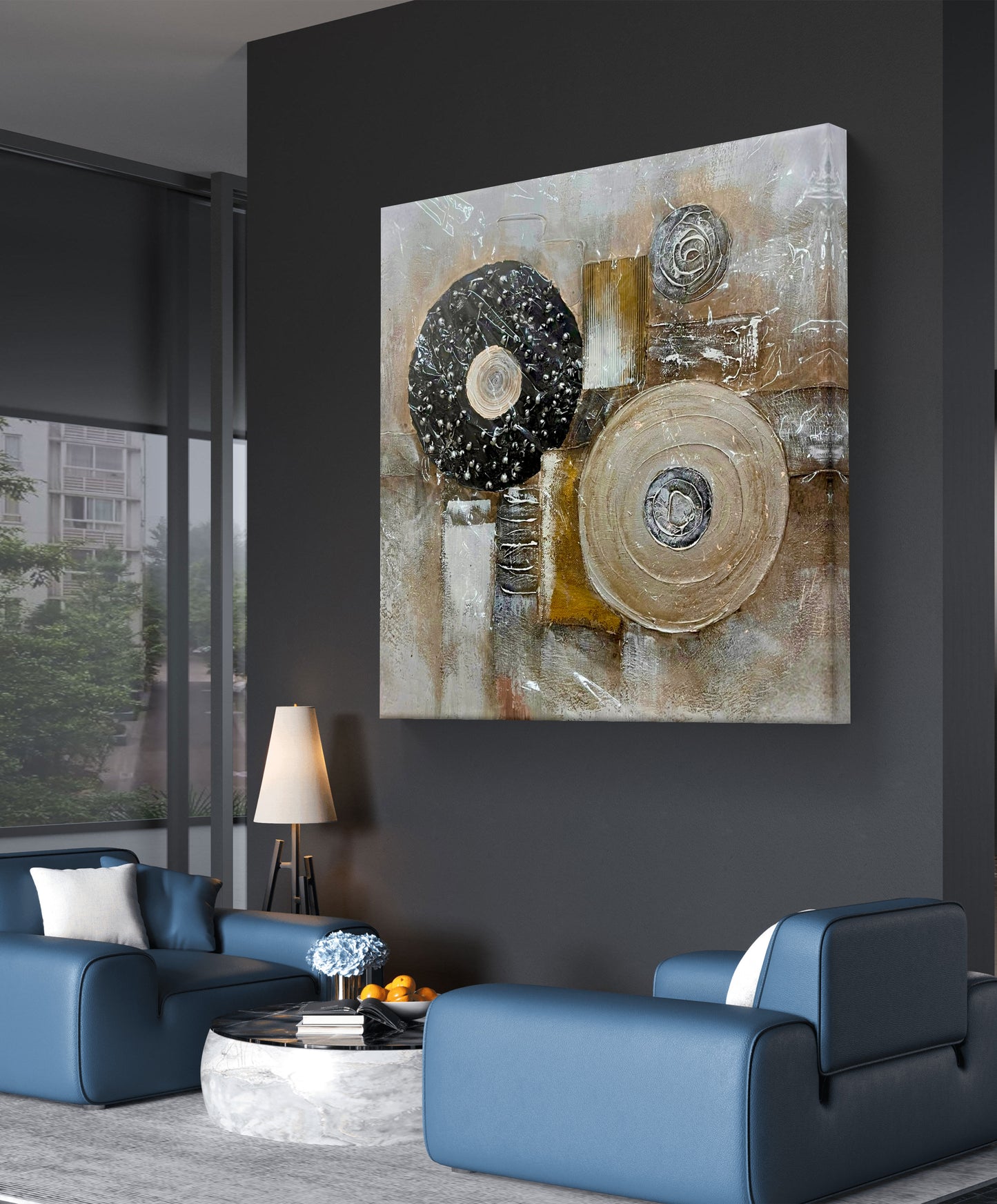 Handmade canvas painting - "Harmonic Constructs"