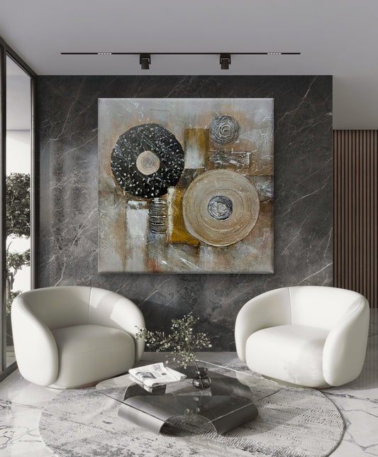 Handmade canvas painting - "Harmonic Constructs"