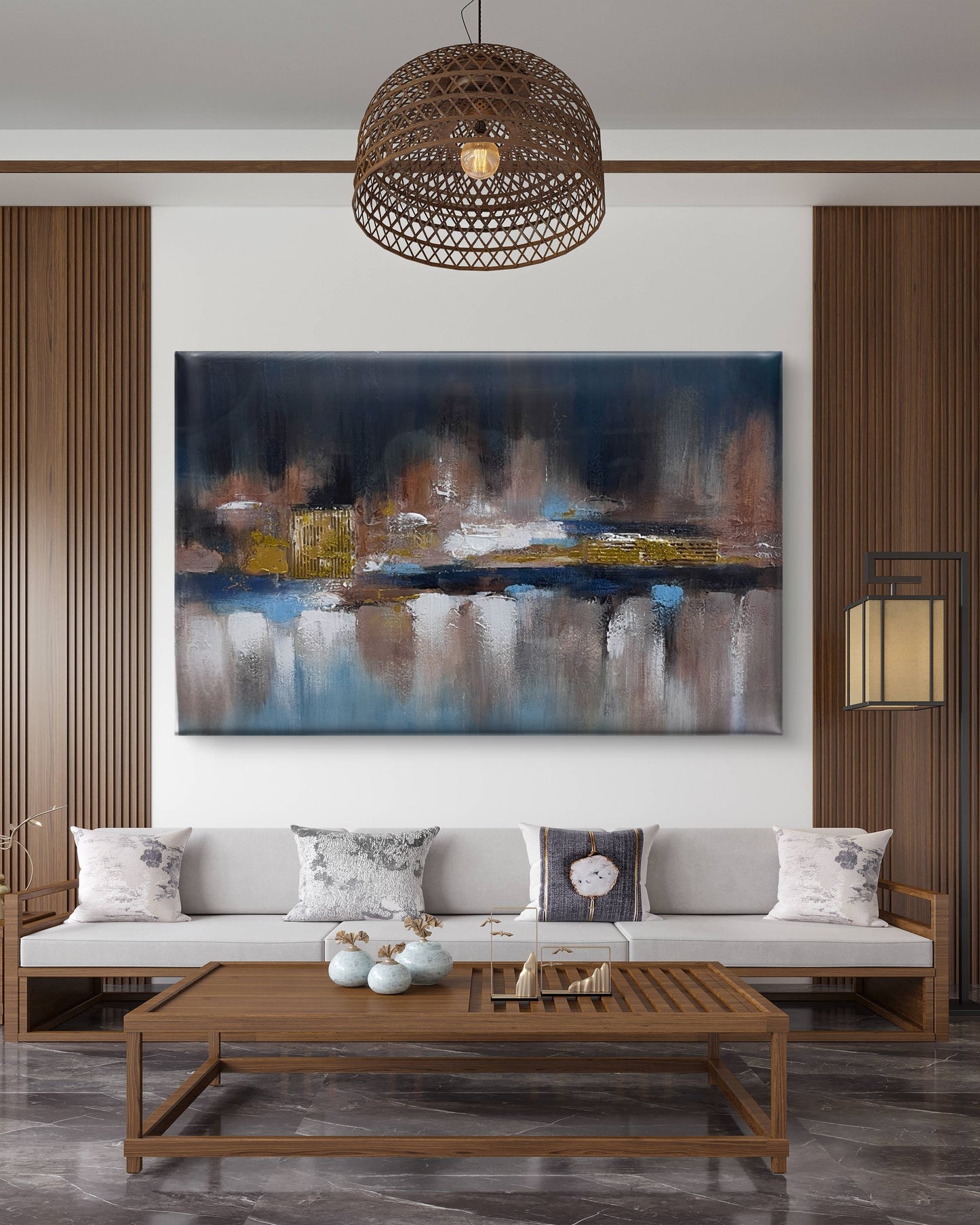 Canvas Handmade Painting - Echoes of a Silent City