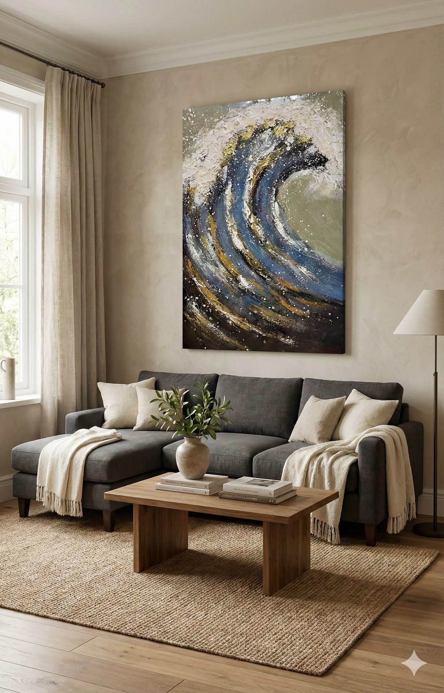 Handmade canvas painting - Roar of the Ocean
