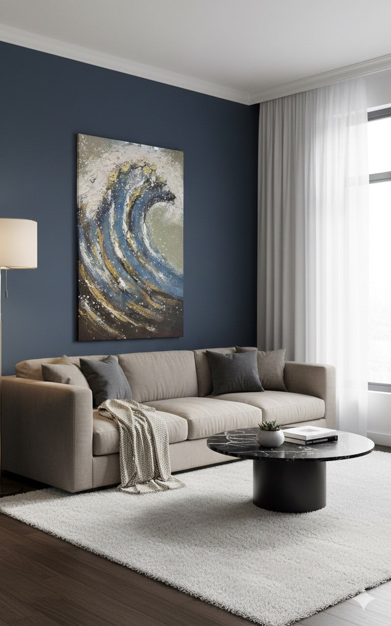 Handmade canvas painting - Roar of the Ocean