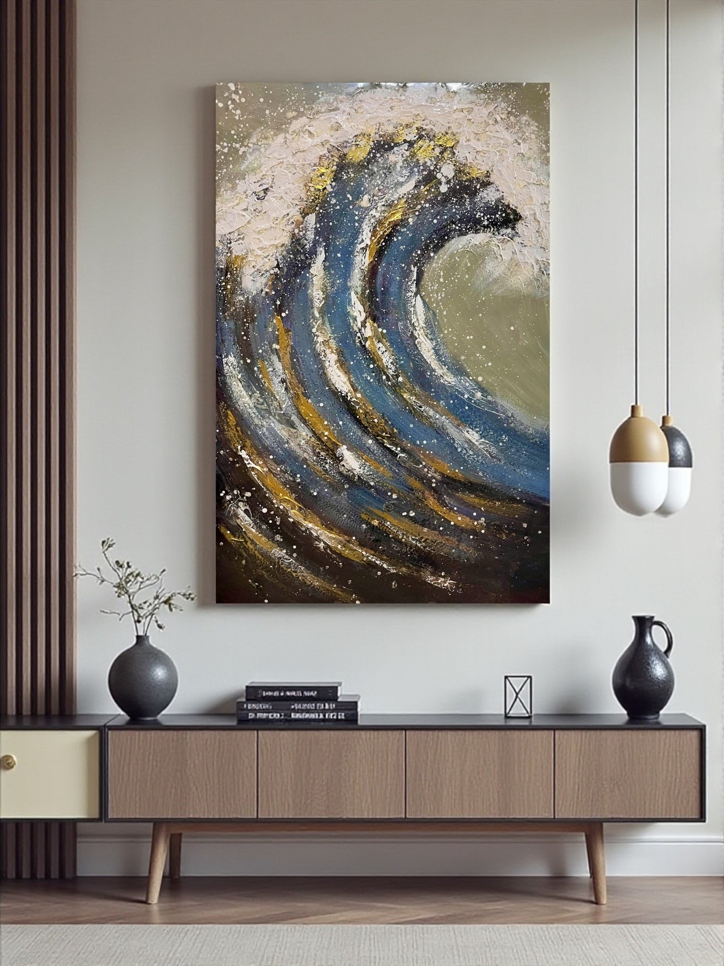 Handmade canvas painting - Roar of the Ocean
