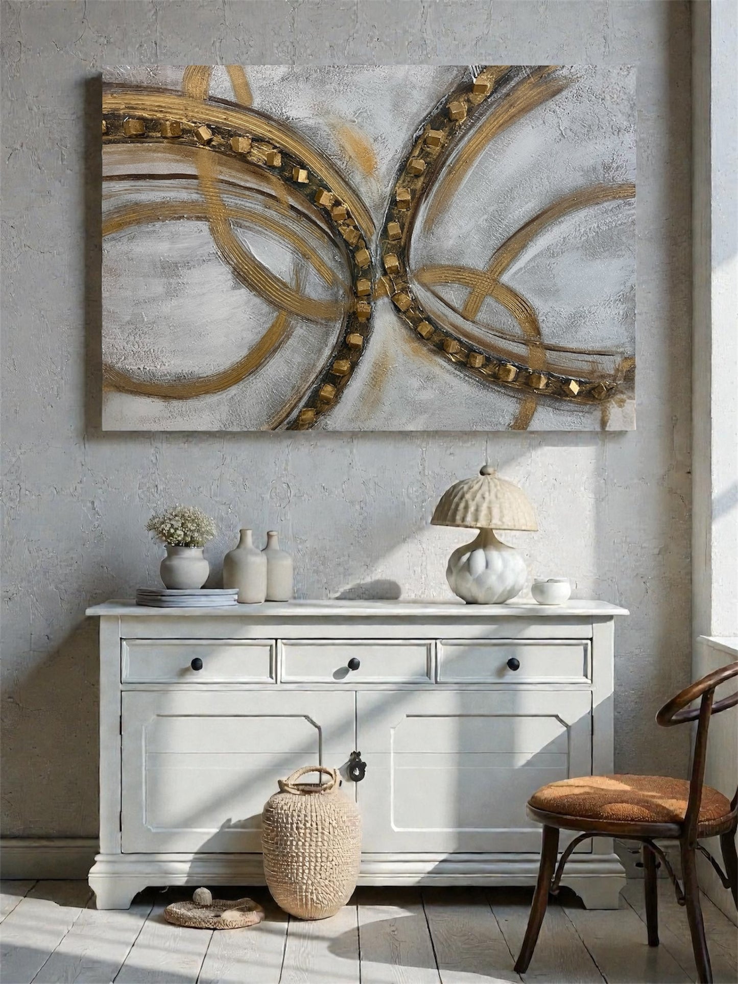 Handmade canvas painting - Interwoven Elegance