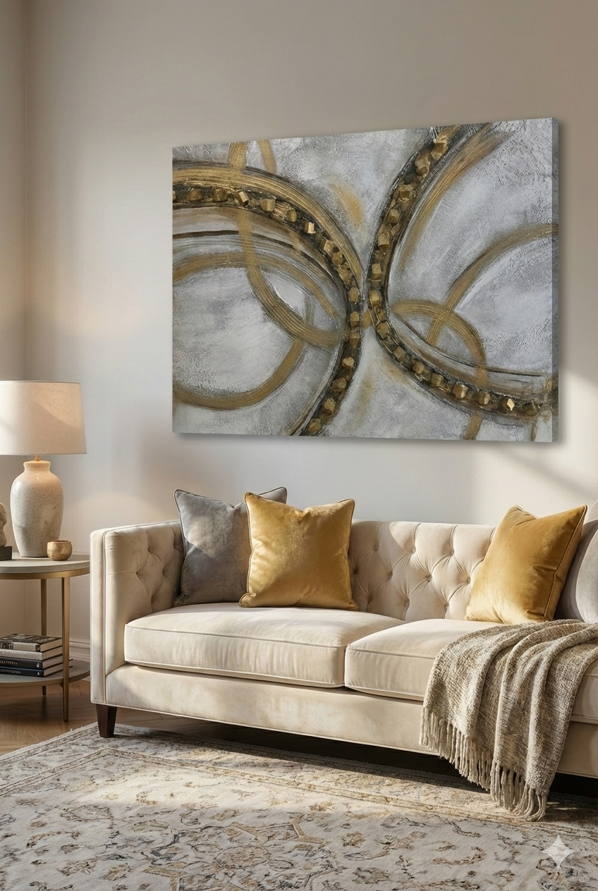 Handmade canvas painting - Interwoven Elegance