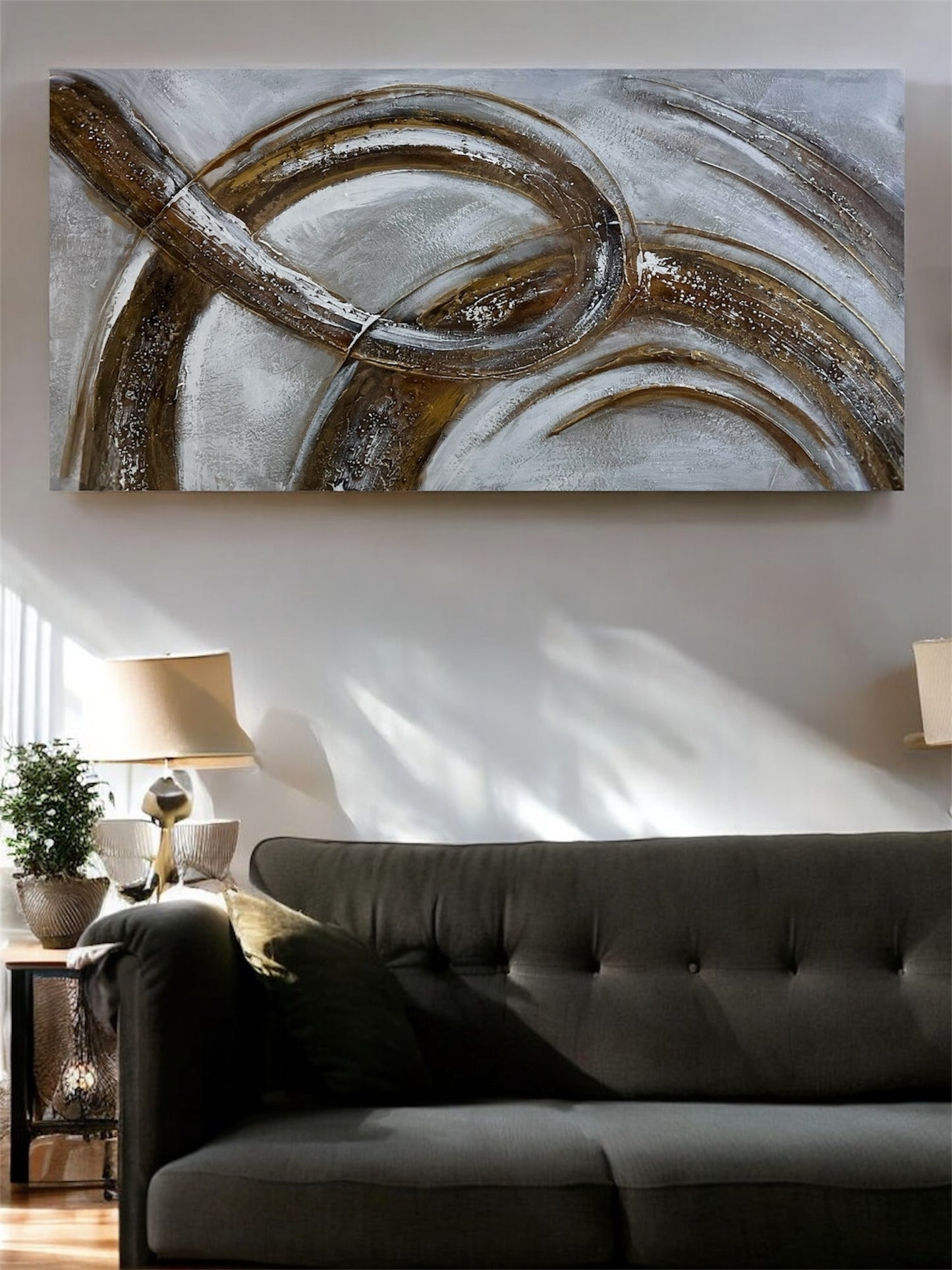 Handmade canvas painting - Obsidian Arc