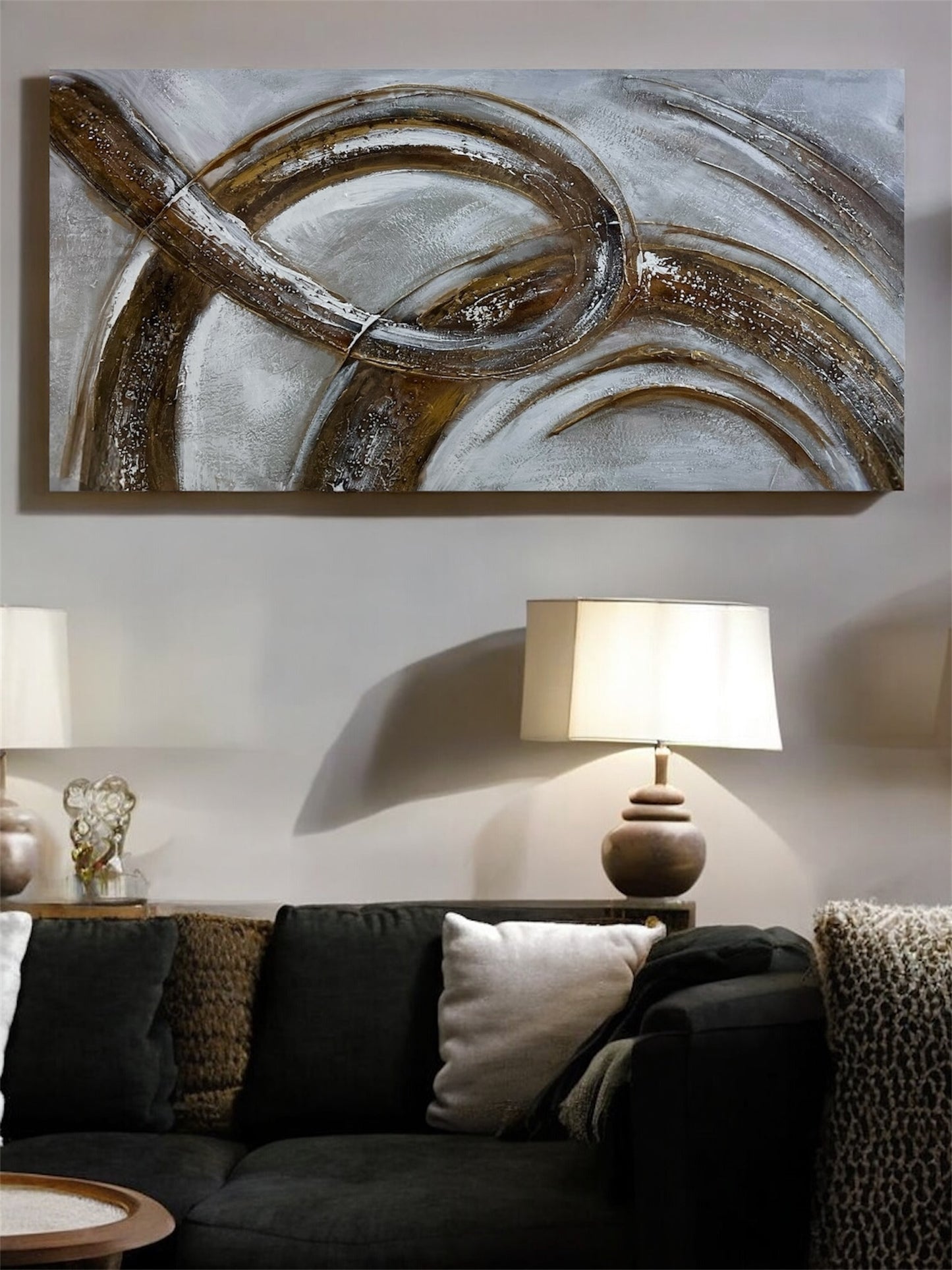 Handmade canvas painting - Obsidian Arc