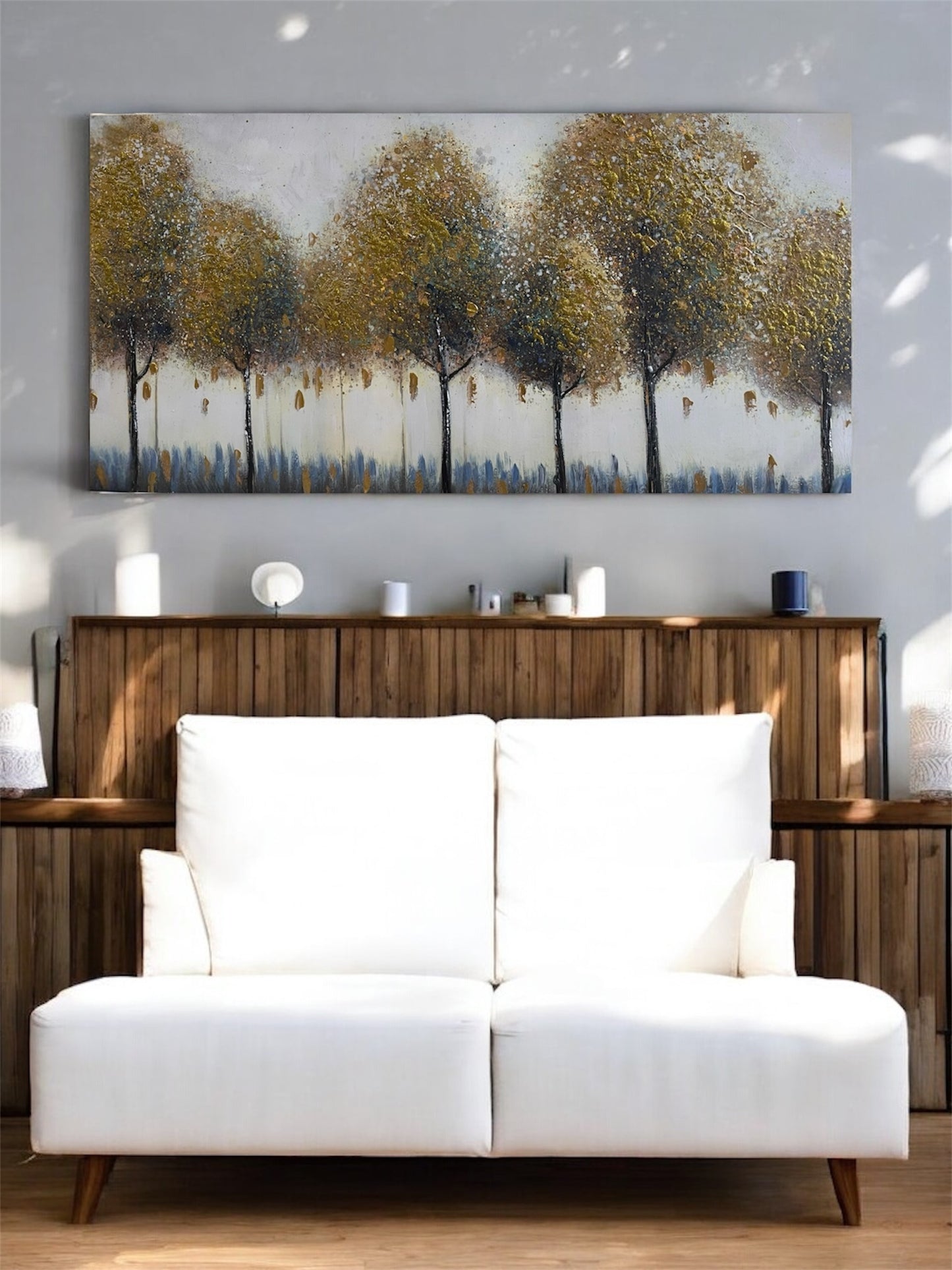 Golden Canopy at Dusk - Handmade canvas painting