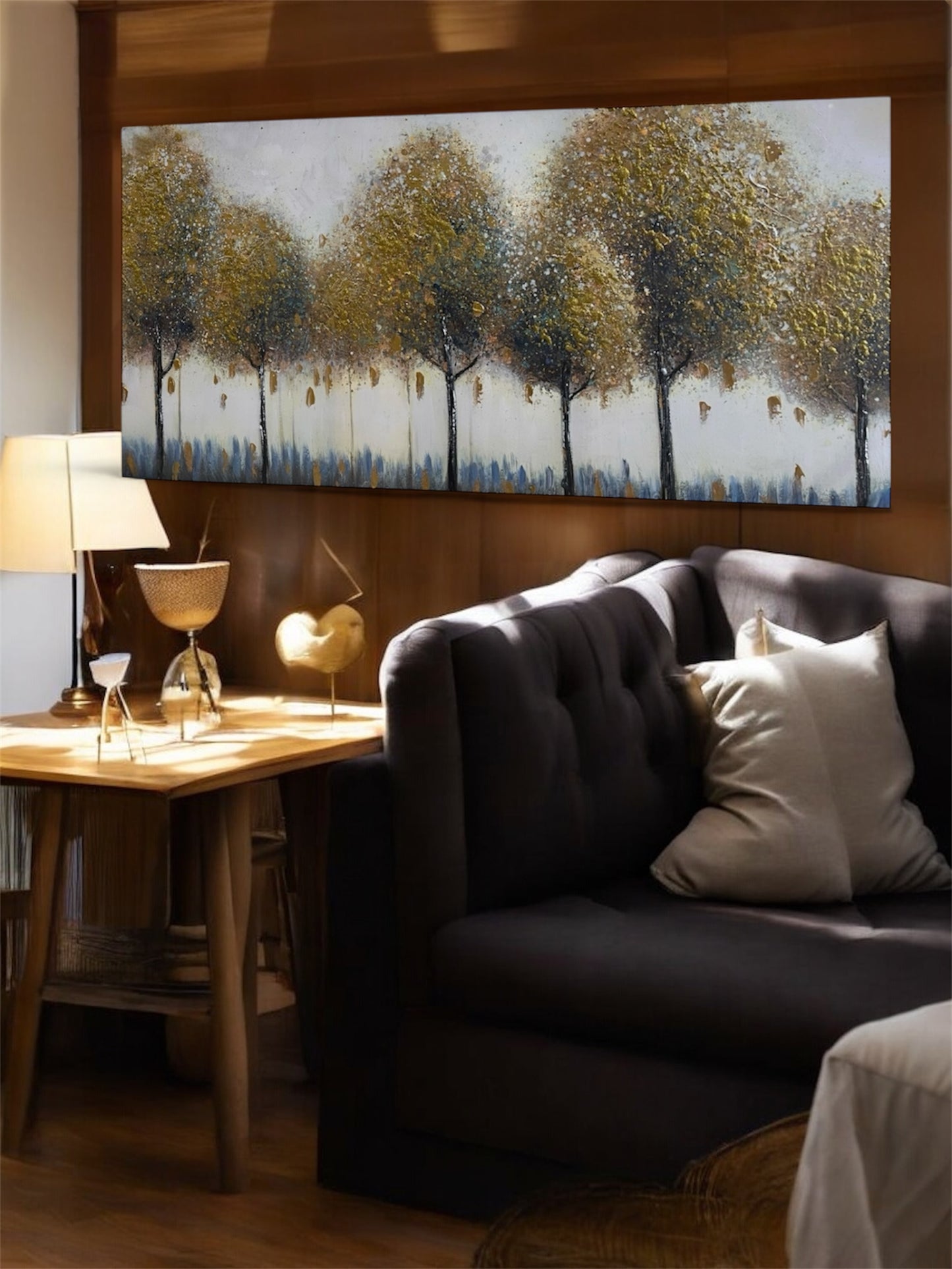 Golden Canopy at Dusk - Handmade canvas painting