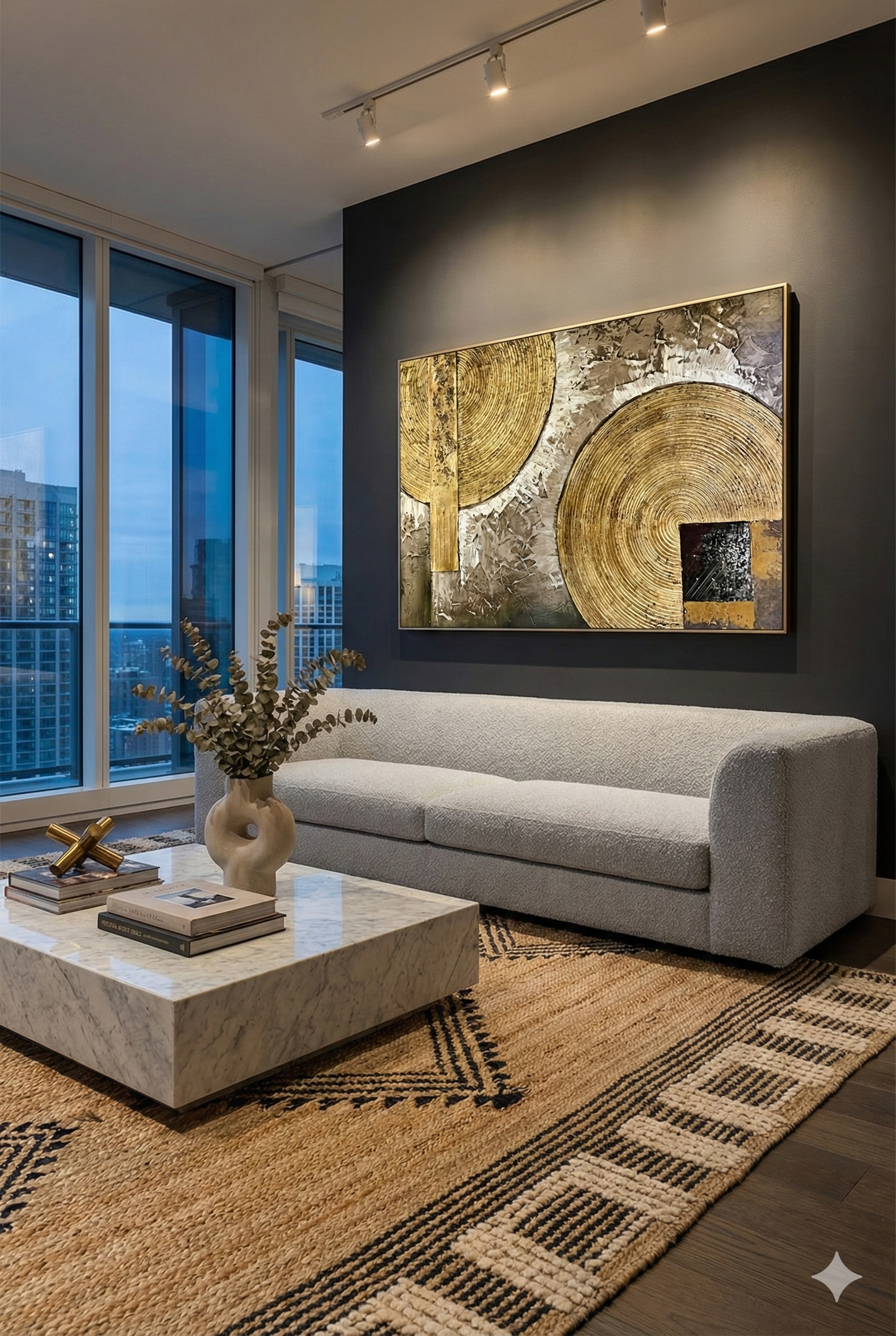 "The Gilded Eclipse" - Handmade canvas painting