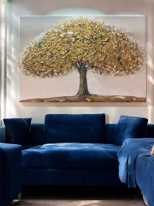 Handmade canvas painting - "Silver Horizon"