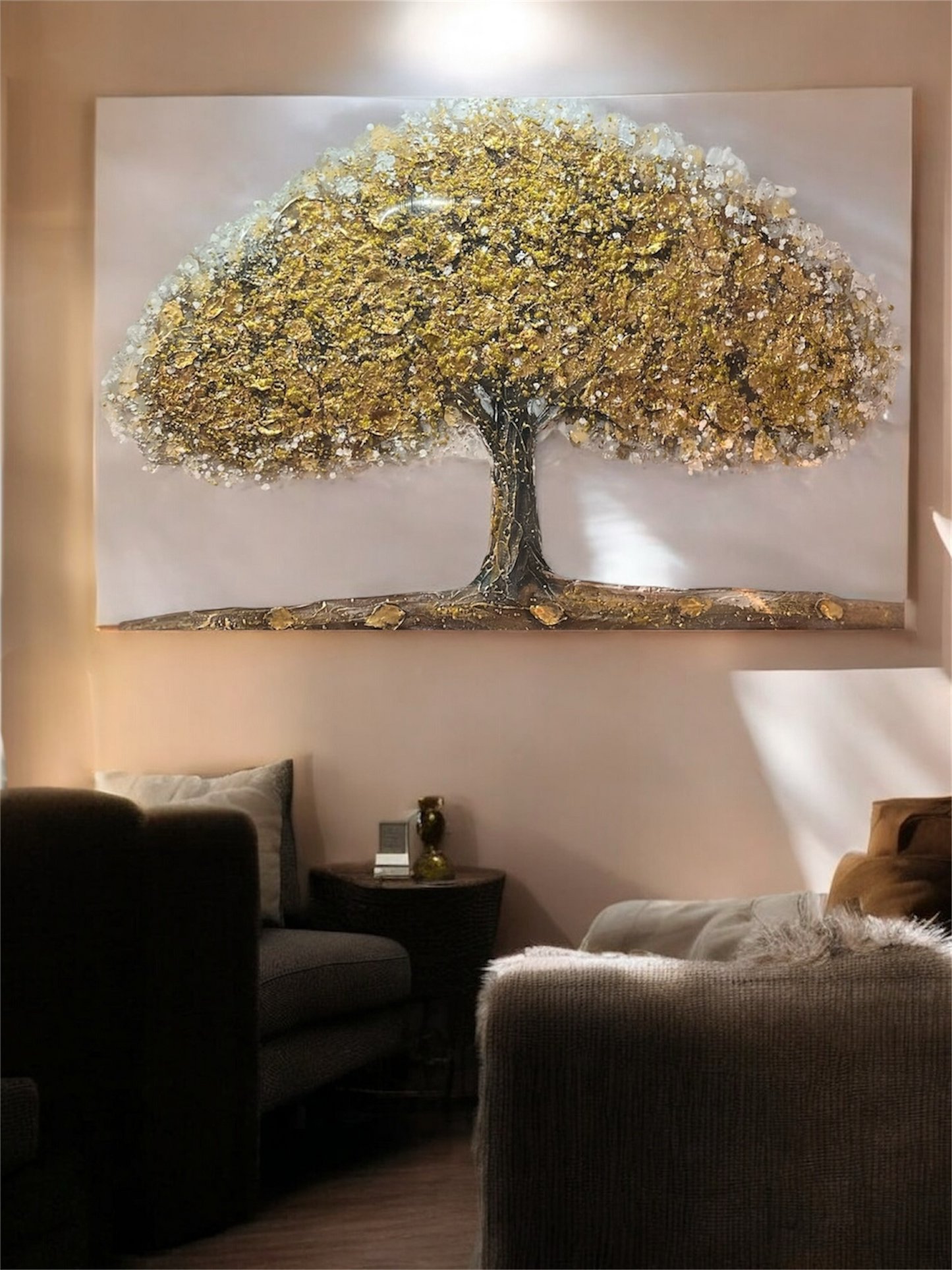 Handmade canvas painting - "Silver Horizon"