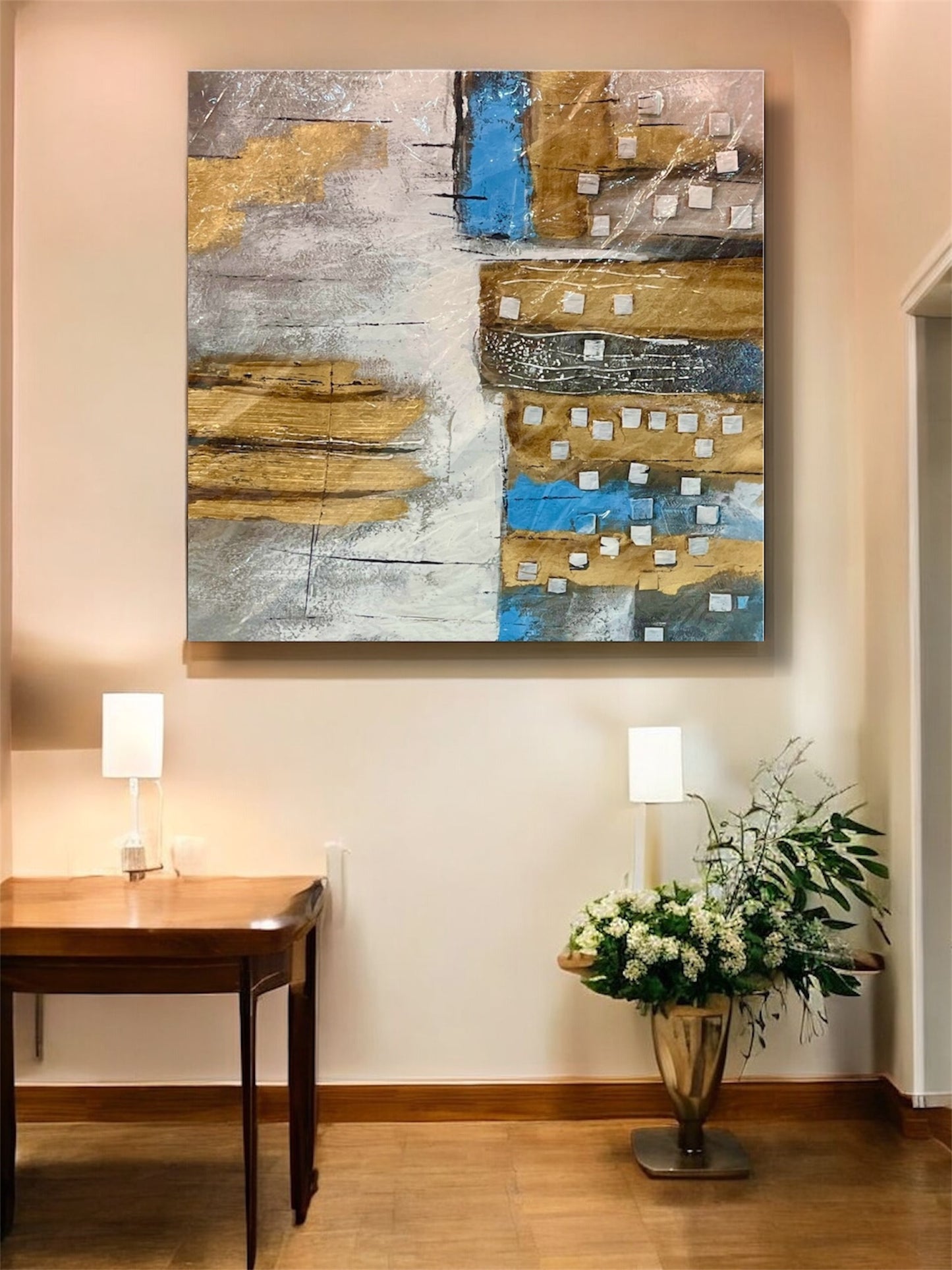 Handmade canvas painting - "Urban Mosaic"