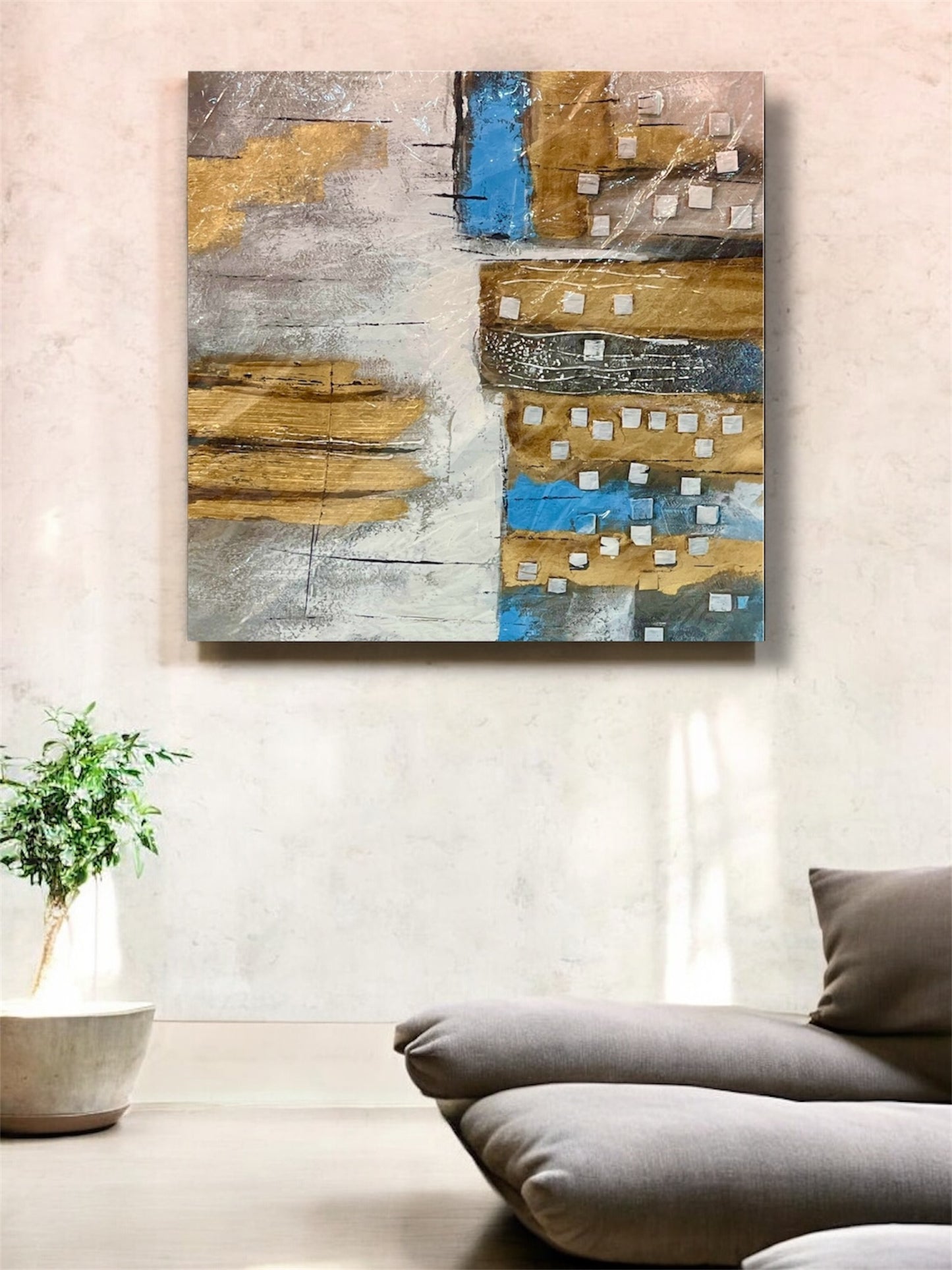 Handmade canvas painting - "Urban Mosaic"