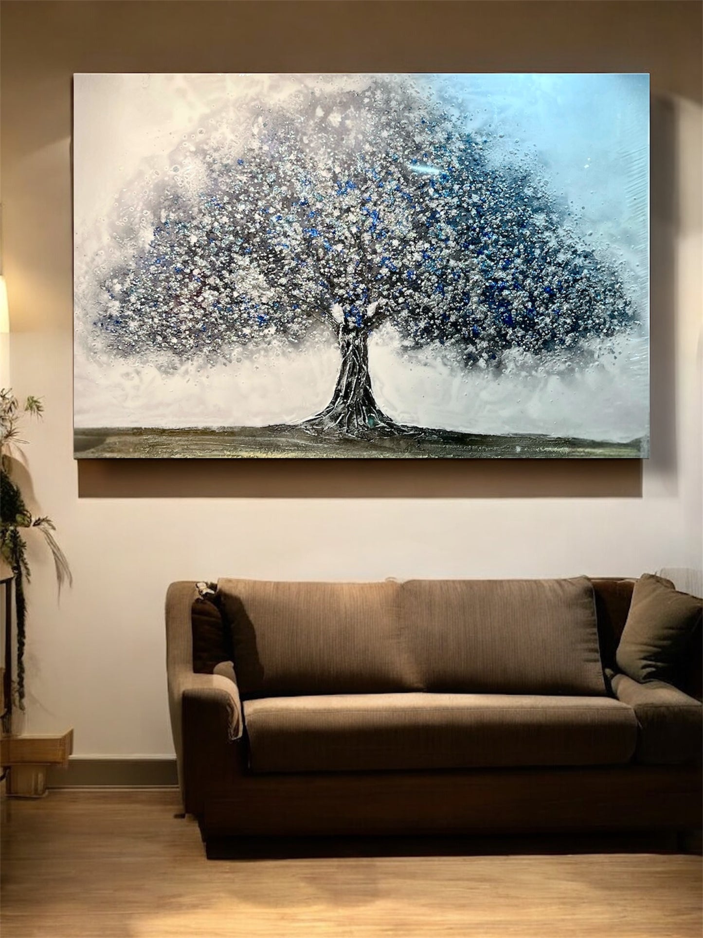 Handmade canvas painting - "Sapphire Mist"