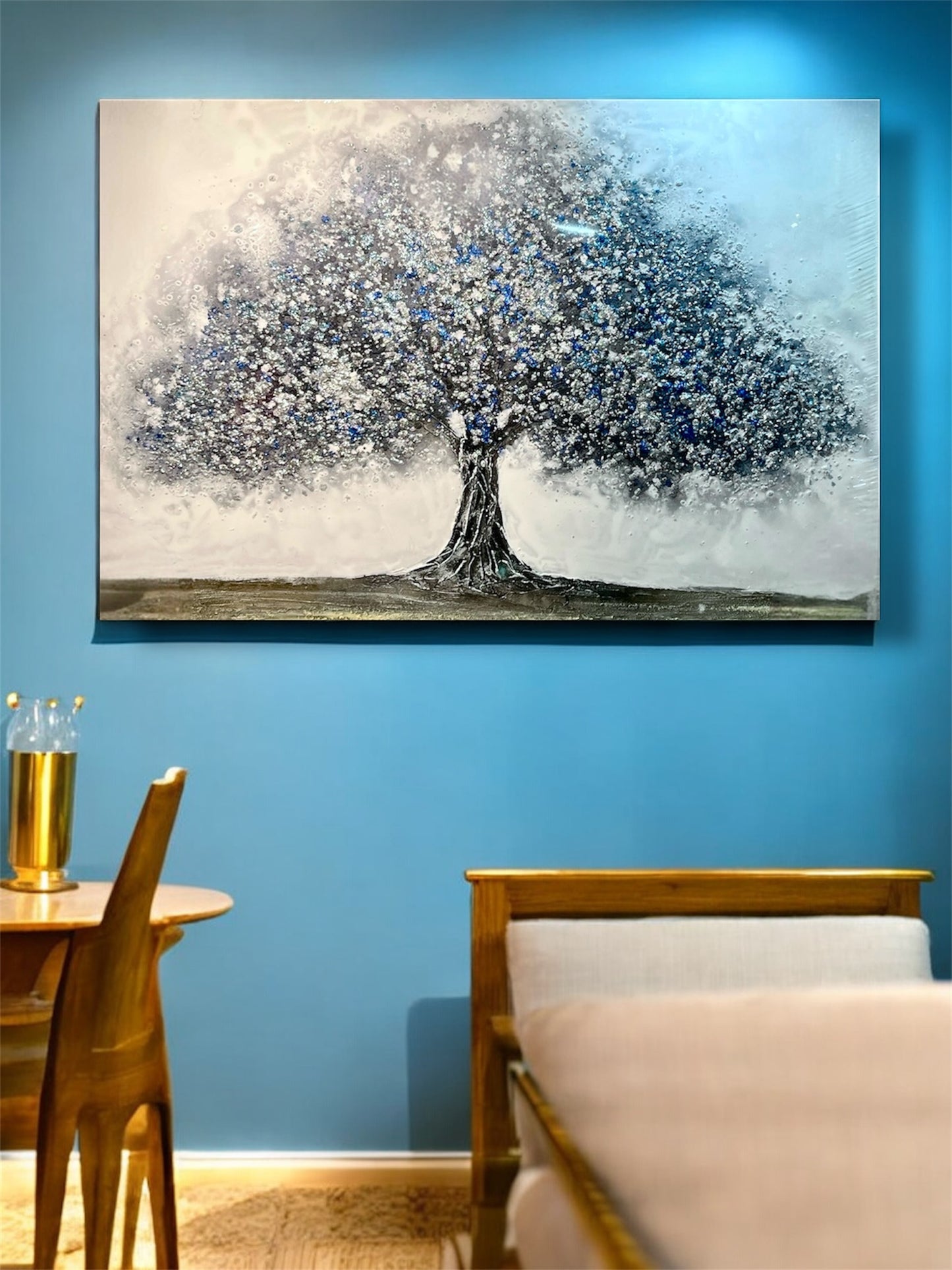 Handmade canvas painting - "Sapphire Mist"