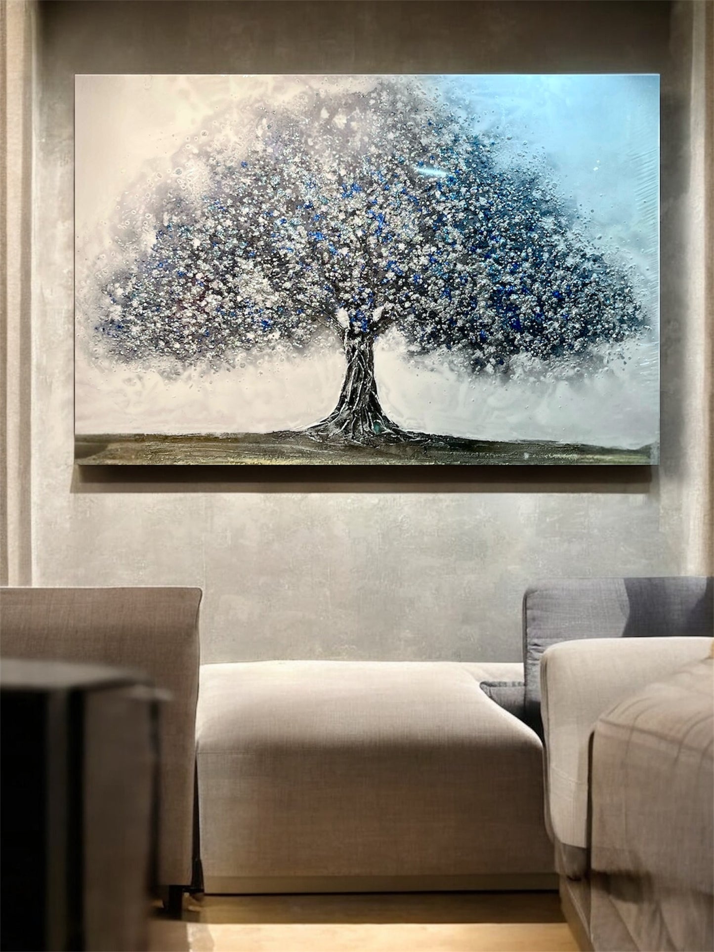 Handmade canvas painting - "Sapphire Mist"