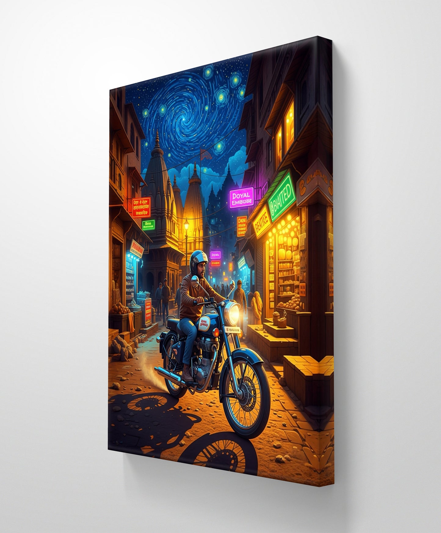 CANVAS PAINTING ( Night Ride Through the Bazaar )