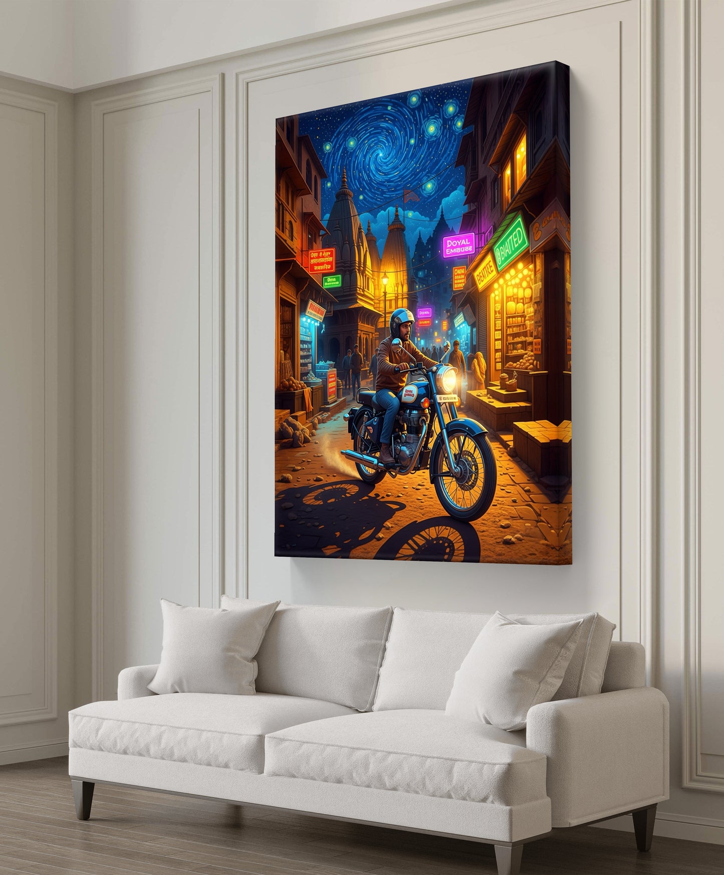 CANVAS PAINTING ( Night Ride Through the Bazaar )