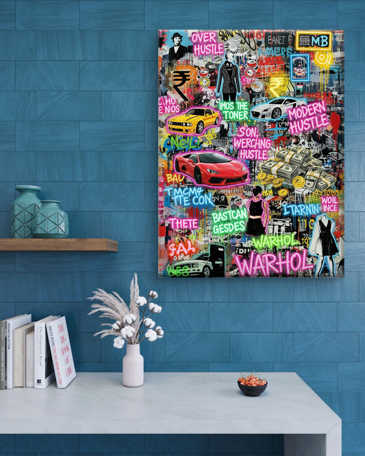 CARS AND HUSTLE URBAN HUSTLE POP - CANVAS PAINTING