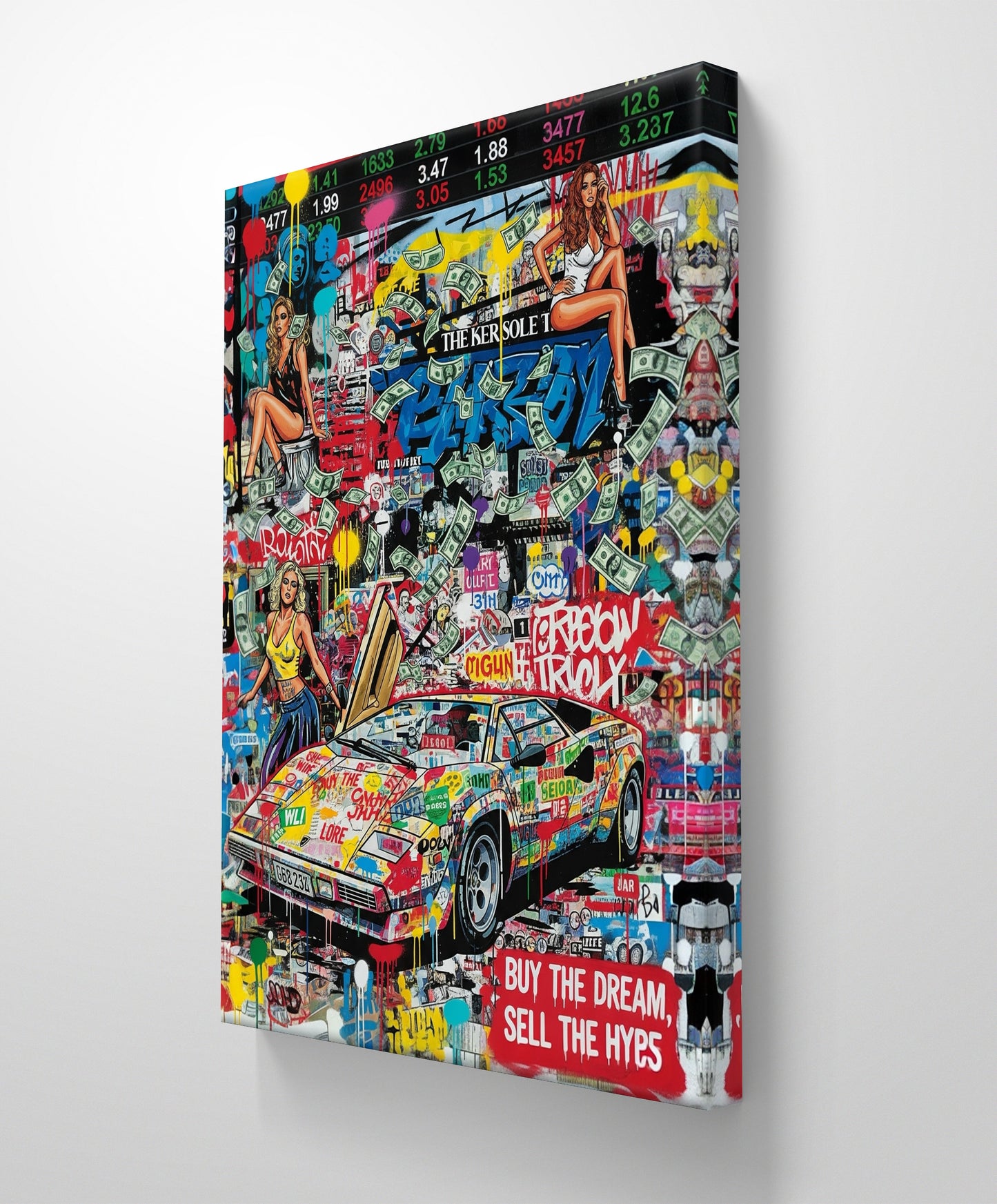 "BUY THE DREAM, SELL THE HYPS" - CANVAS PAINTING (HUSTLE )