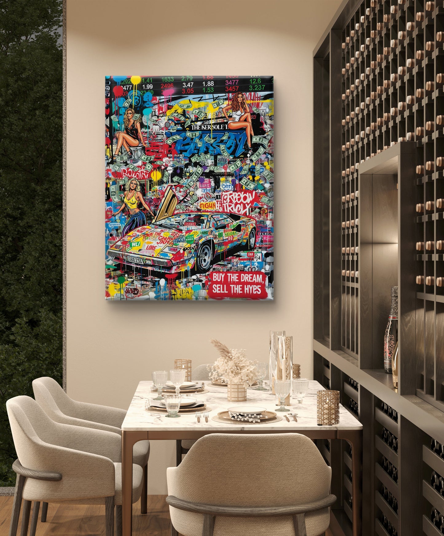 "BUY THE DREAM, SELL THE HYPS" - CANVAS PAINTING (HUSTLE )