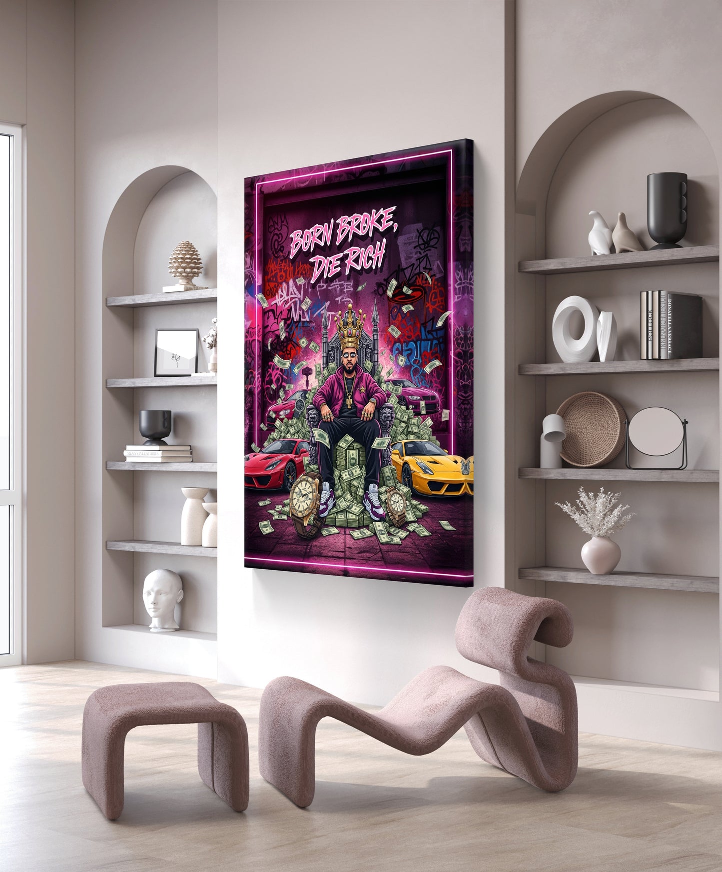 "Born Broke, Die Rich" - CANVAS PAINTING