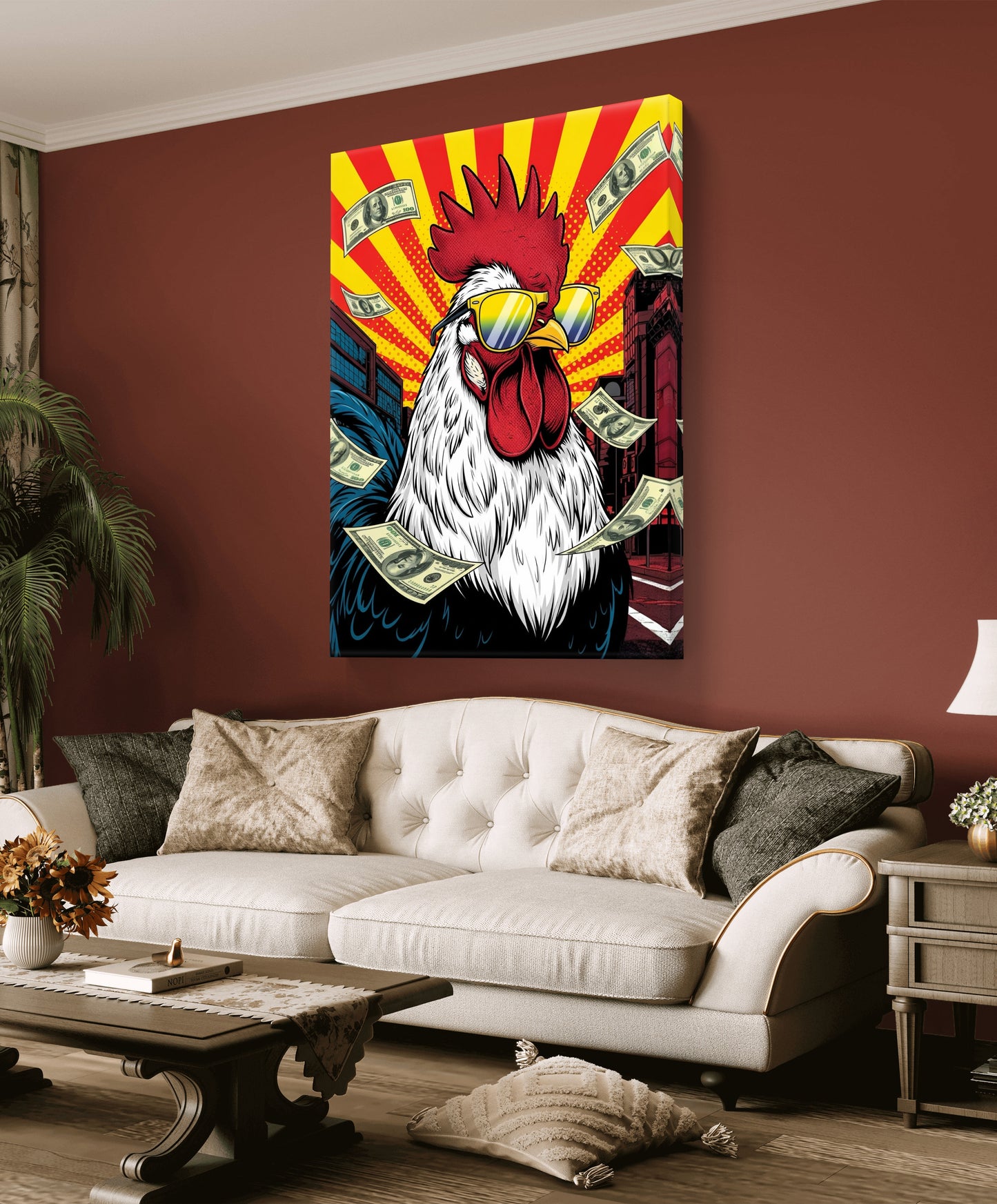 Money Rooster Rising - CANVAS PAINTING