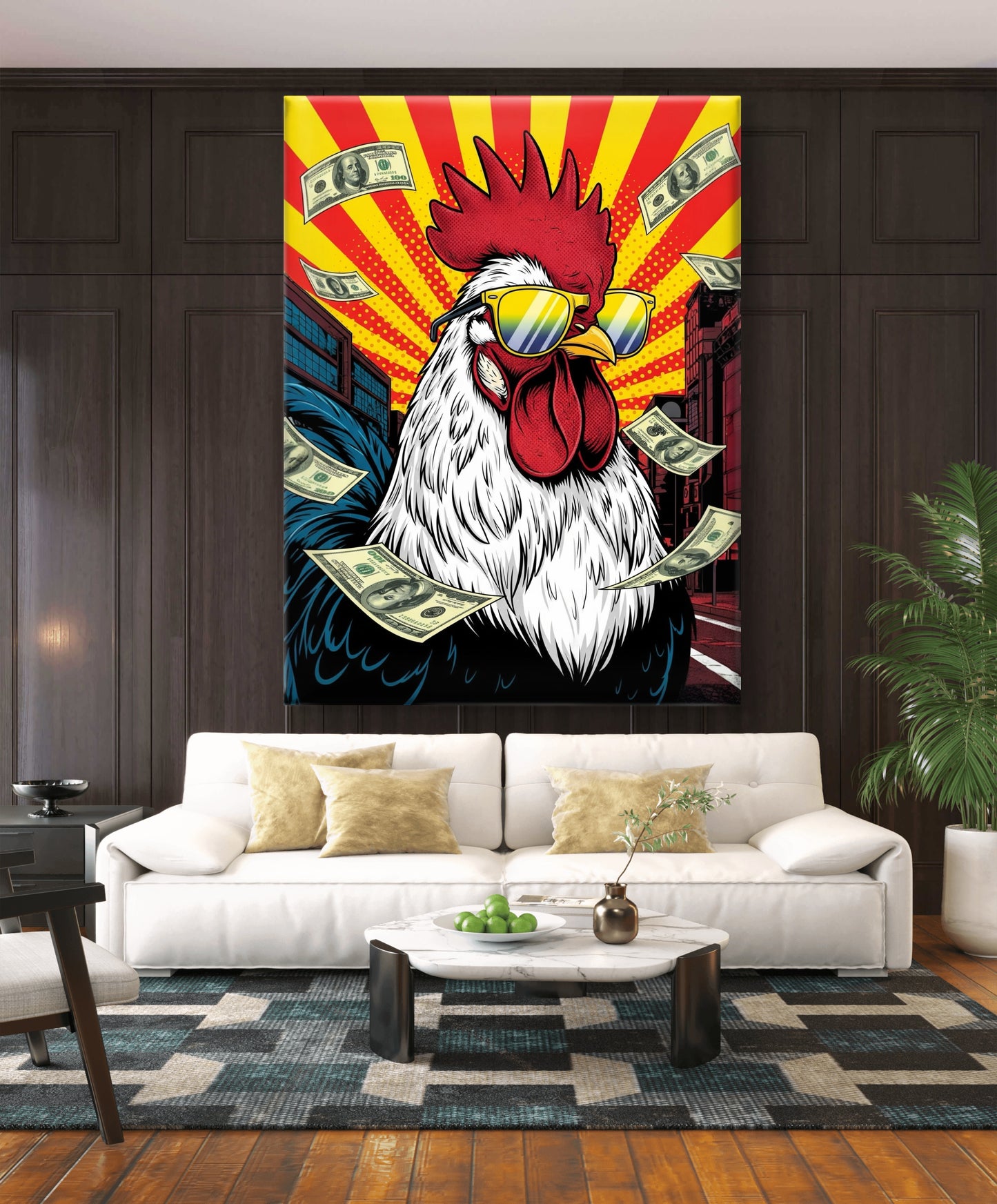 Money Rooster Rising - CANVAS PAINTING