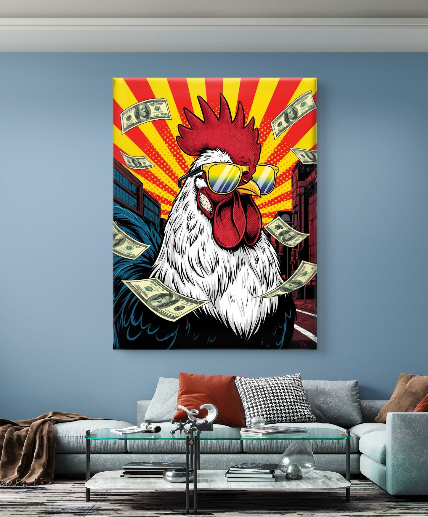 Money Rooster Rising - CANVAS PAINTING