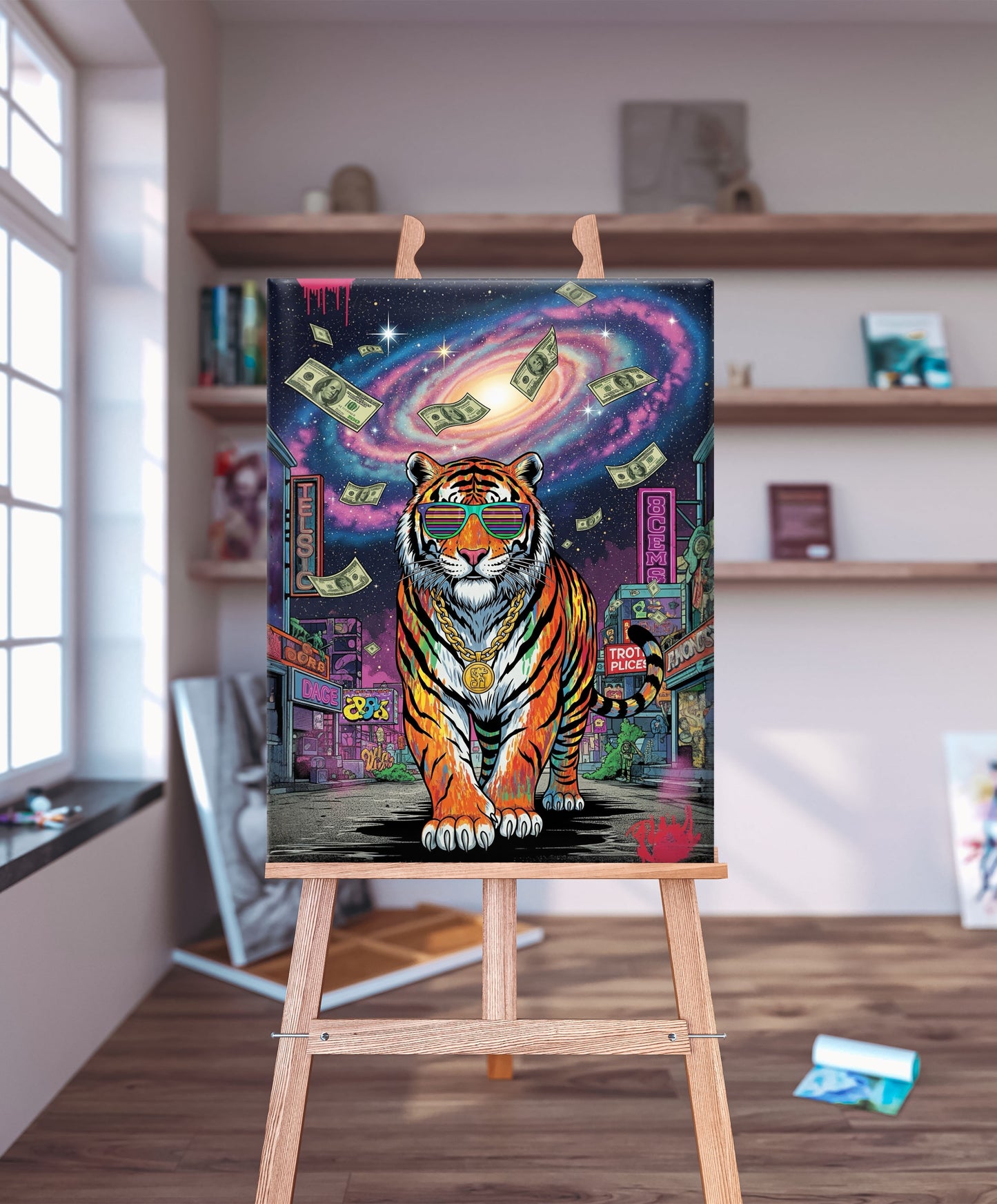 Galactic Hustler Tiger - CANVAS PAINTING